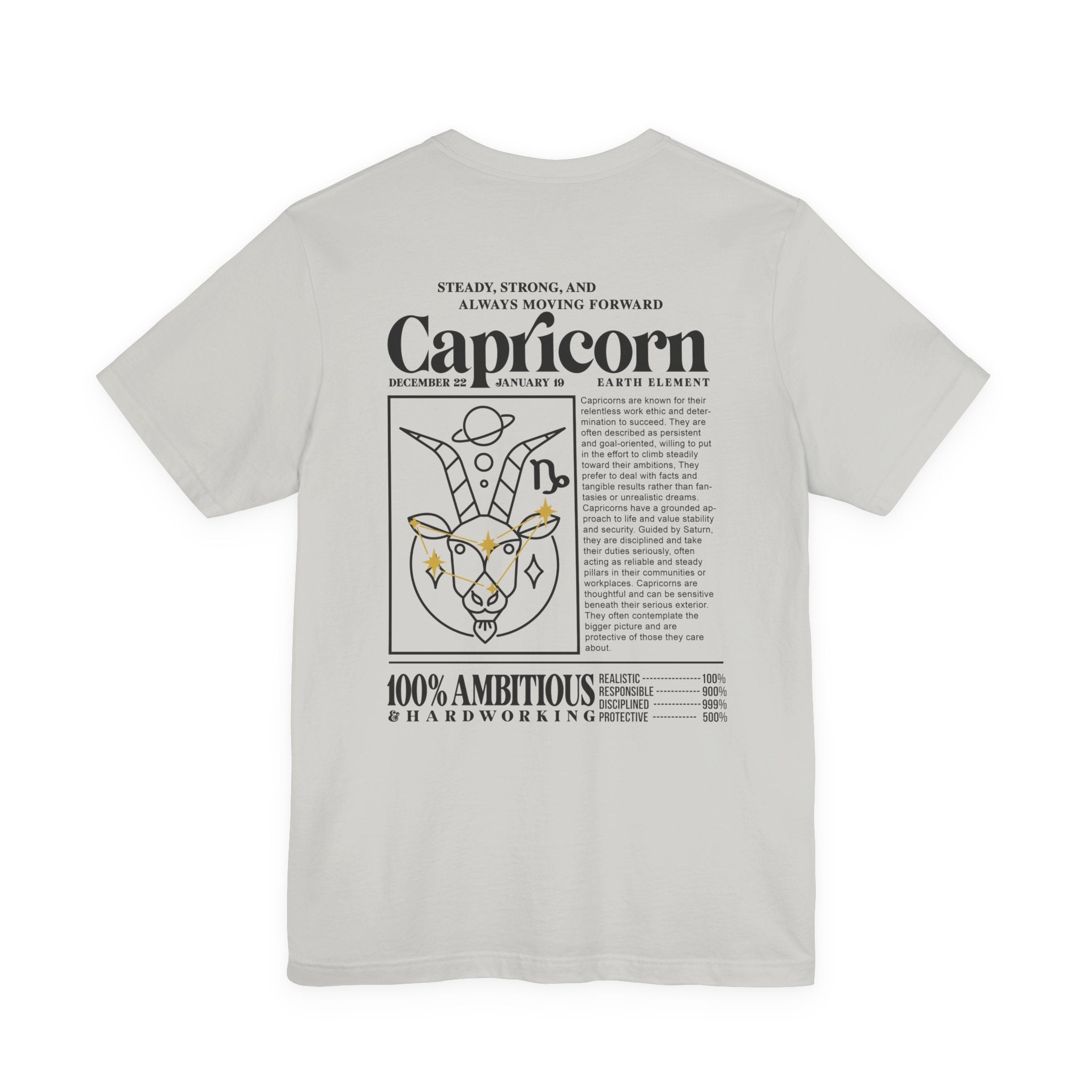 Capricorn Zodiac T-Shirt – Sturdy, Strong and Always Moving Forward Earth Element