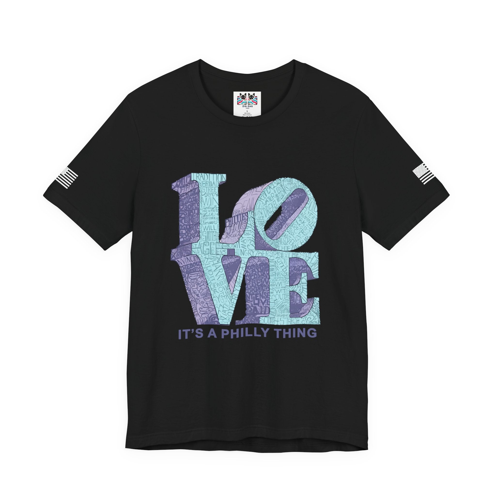 Love It's a Philly Thing T-Shirt – LOVE Sculpture Word Art Graphic Tee Philadelphia