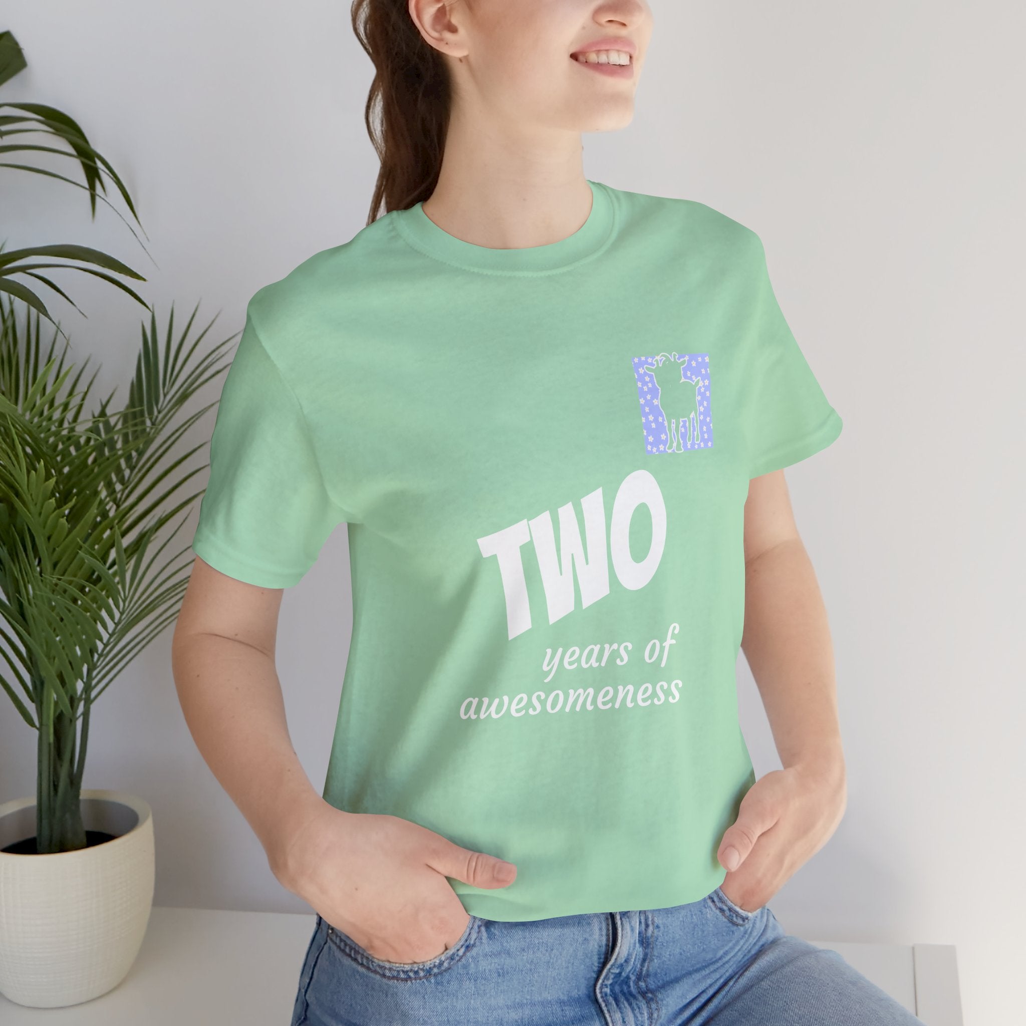 Custom T-Shirt - Double-Headed Goat Outline Graphic T-Shirt
