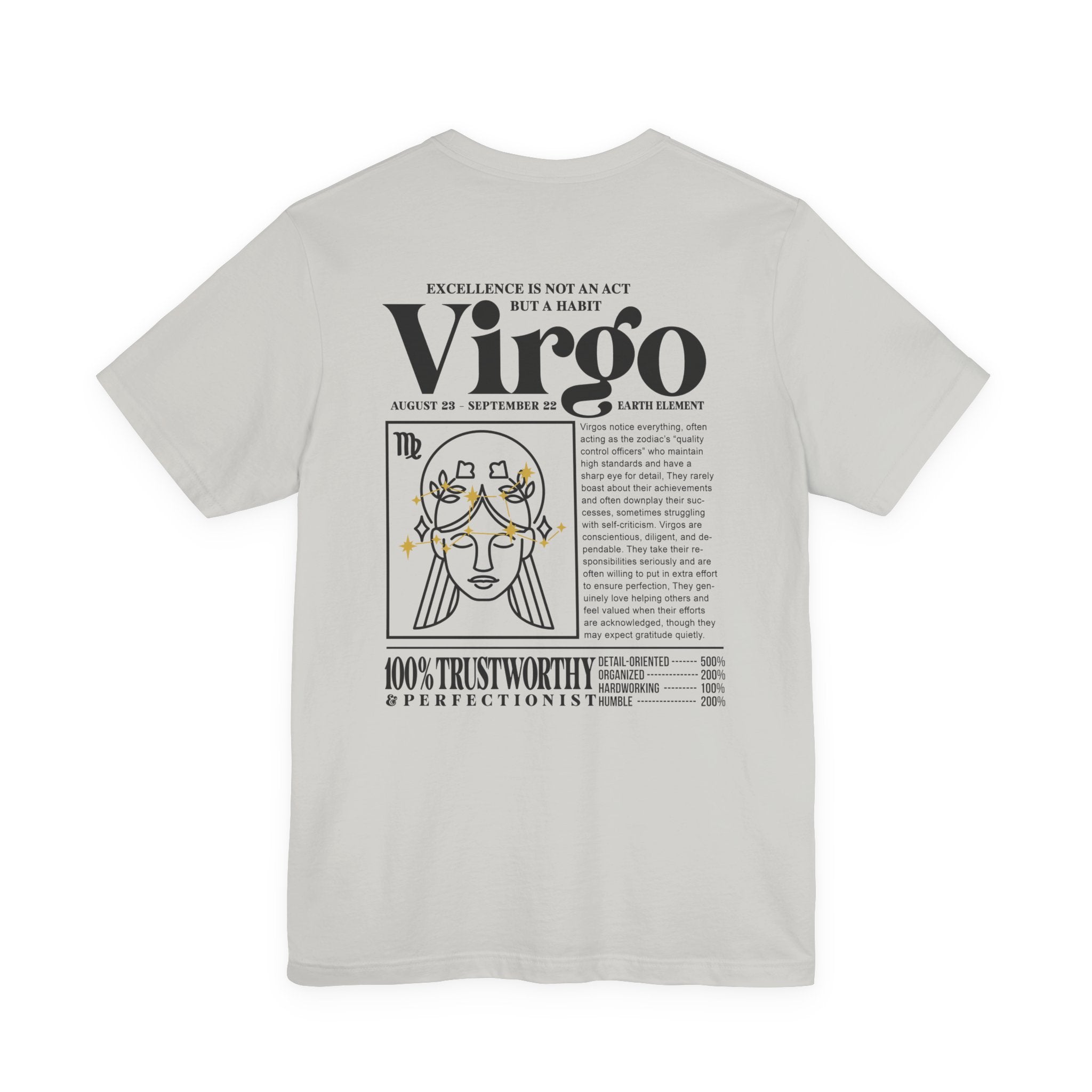 Virgo Lady Zodiac T-Shirt – Excellence Is Not an Act but a Habit