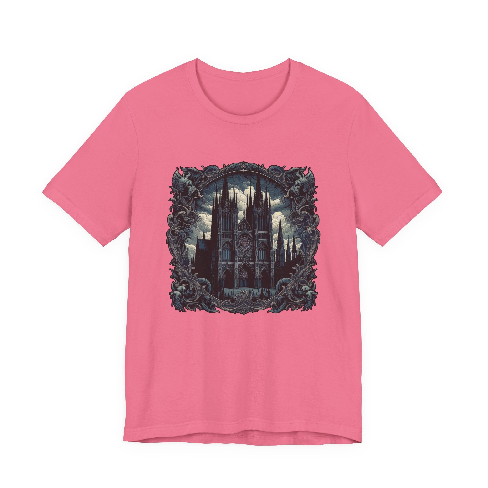 Gothic Art Revival Tshirt – Ancient Castle Reflected in Ornate Mirror