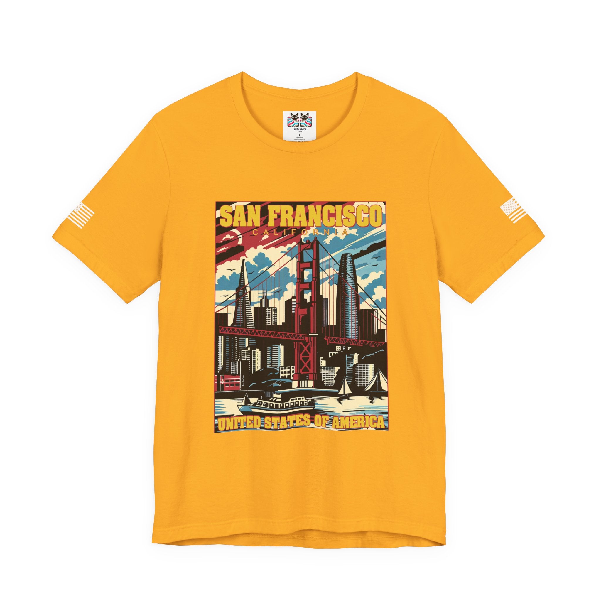 San Francisco California T-Shirt – Retro Americana Poster Style Graphic Tee United States of America