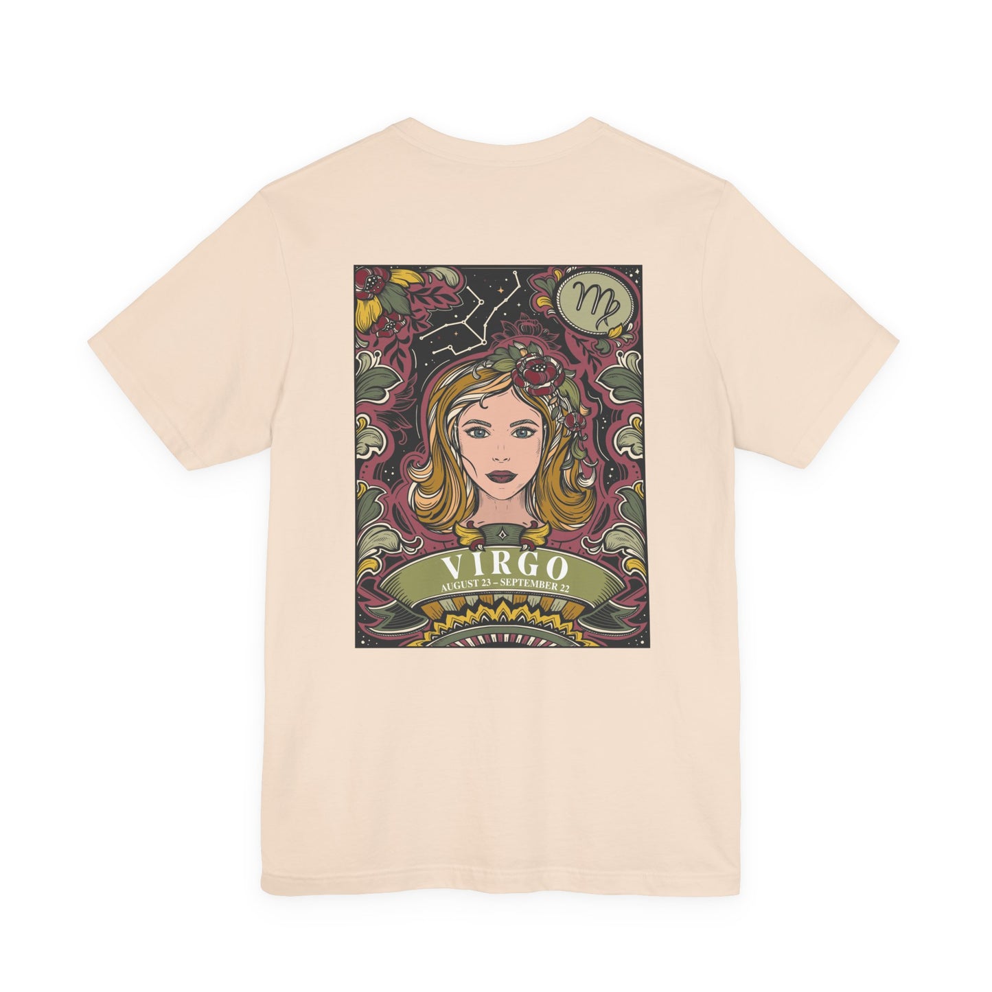 Virgo Constellation & Floral Zodiac T-Shirt – August 23 to September 22