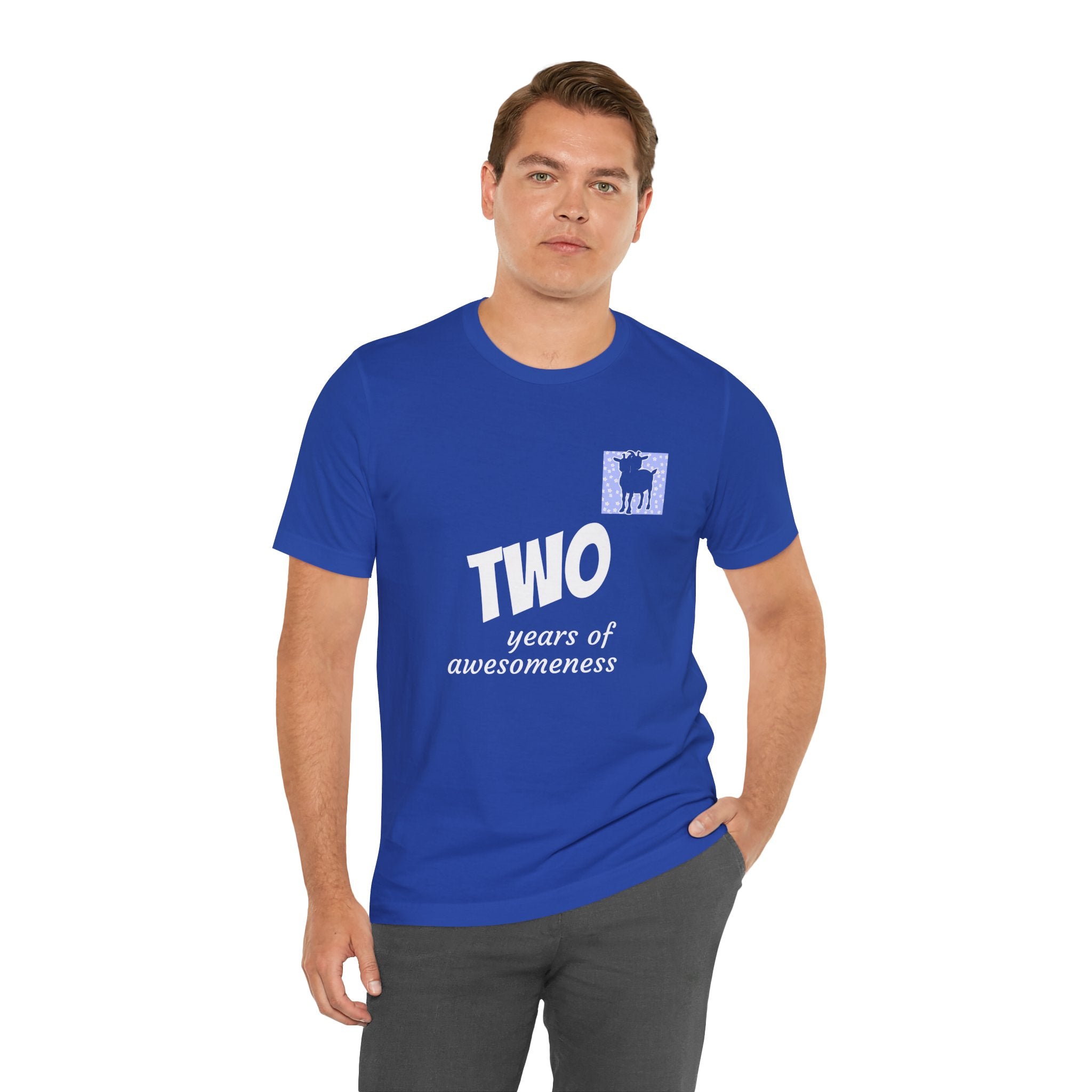 Custom T-Shirt - Double-Headed Goat Outline Graphic T-Shirt