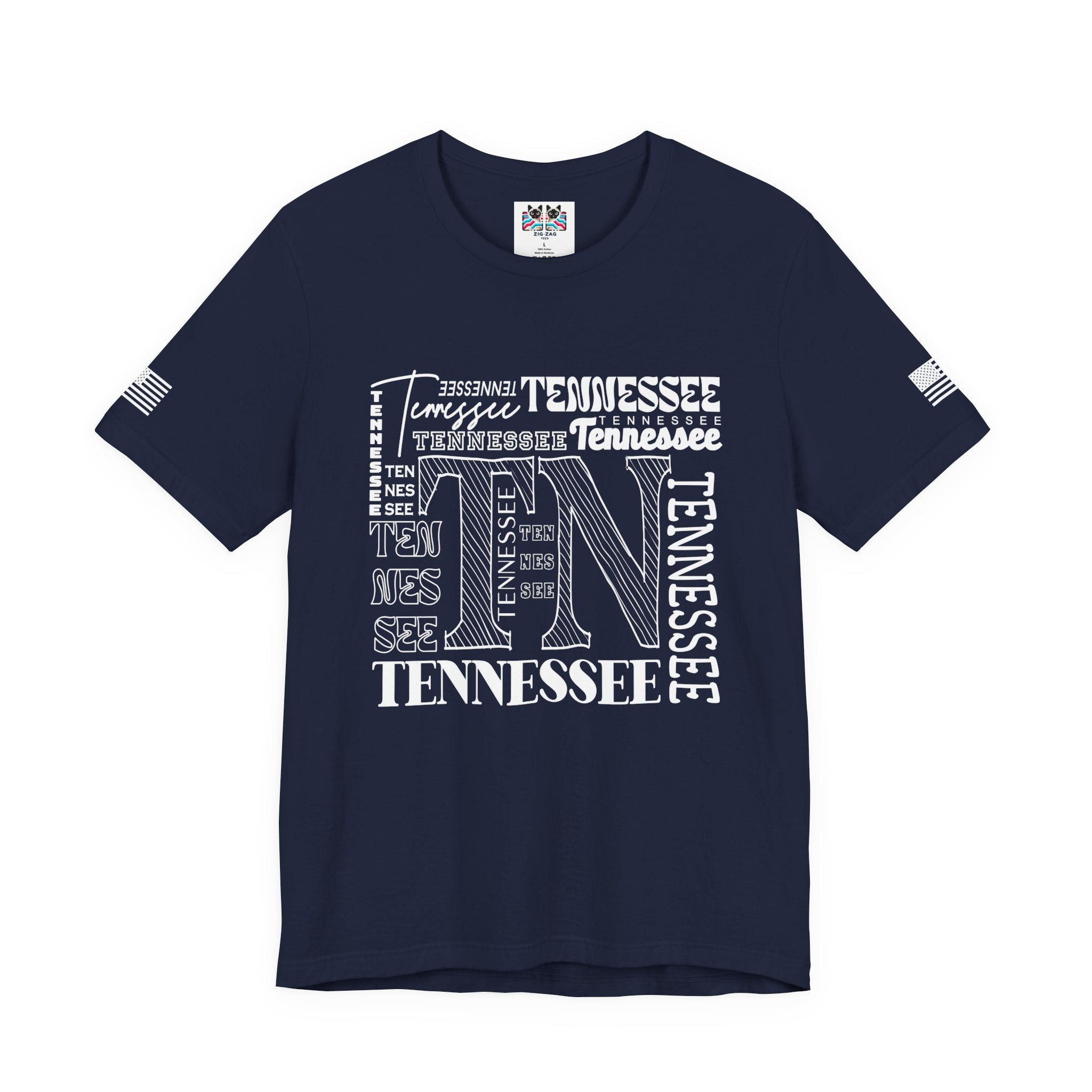 Tennessee TN T-Shirt – Multi-Style Typography Word Collage Graphic Tee