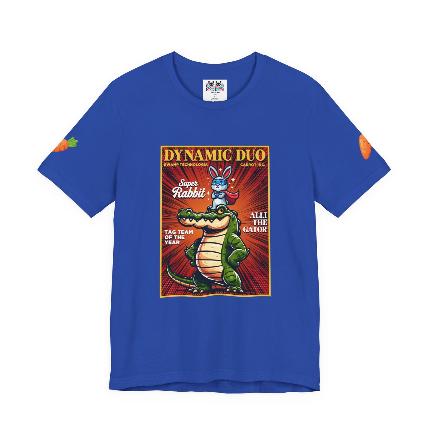 Dynamic Duo Rabbit Alligator T-Shirt – Super Rabbit Alli the Gator Tag Team Graphic Tee