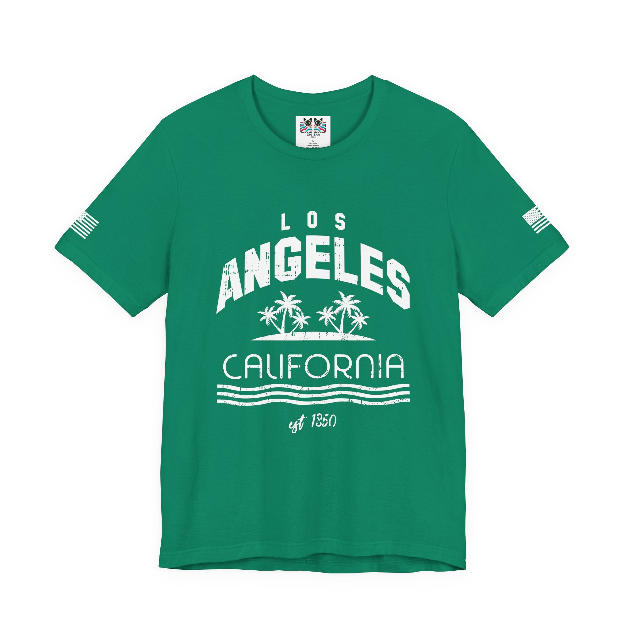 Los Angeles California Since 1850 Graphic T-Shirt – Retro Palm Tree Sunset Tee