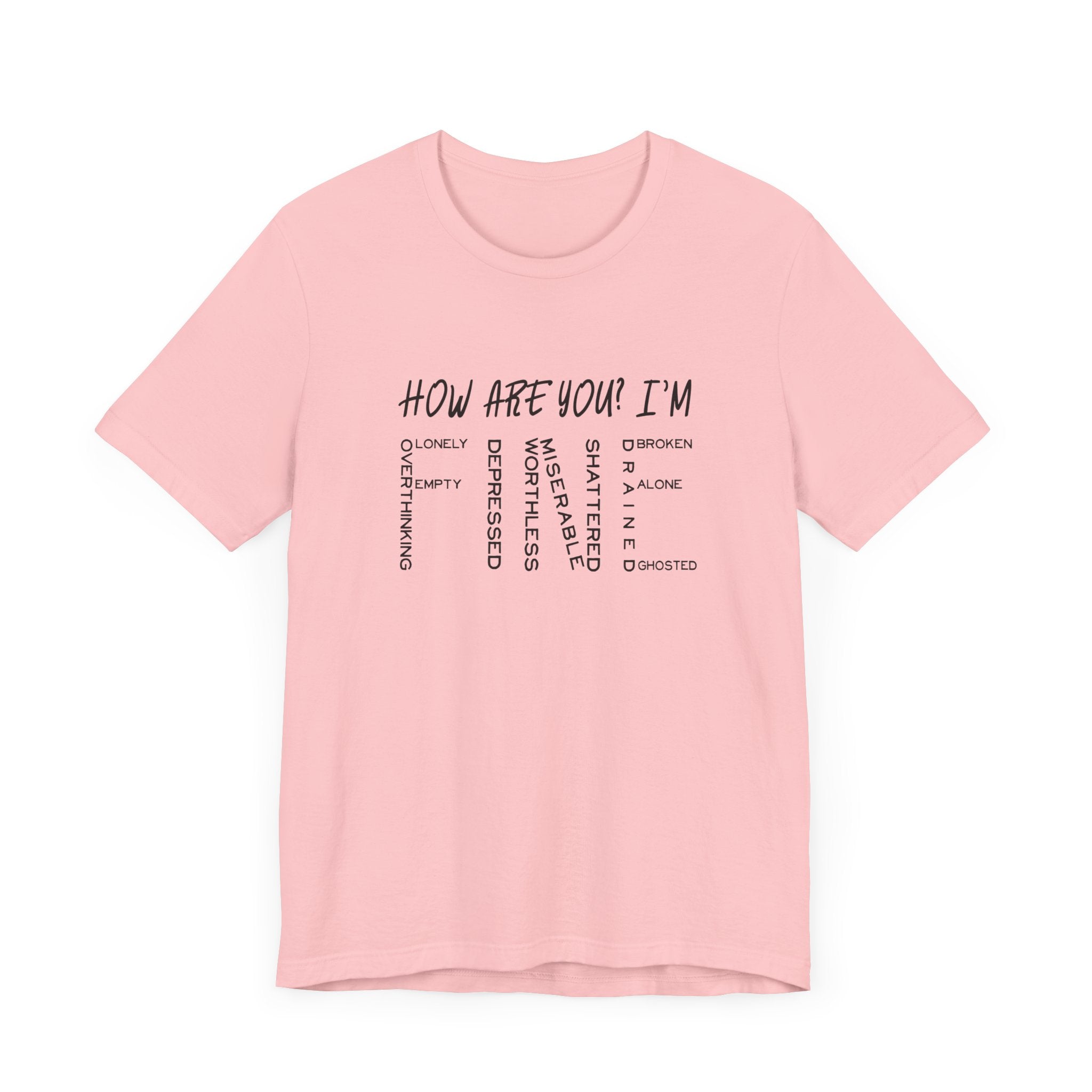 How Are You? I'm Fine Graphic Statement Tee for Mental Health Awareness and Emotional Honesty Advocates