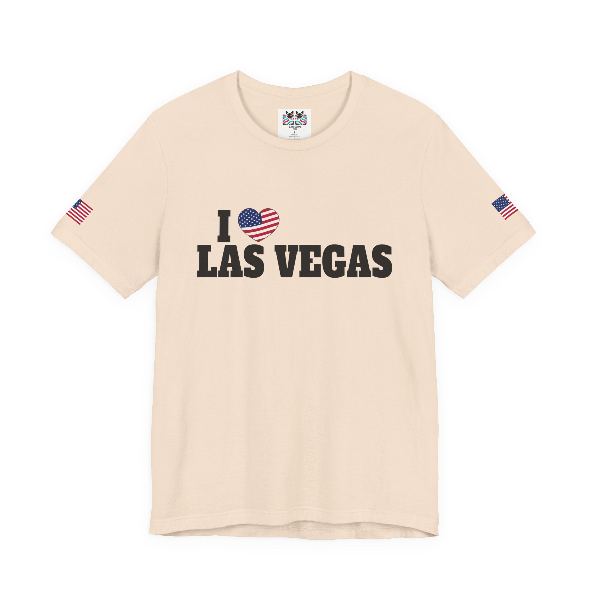 I Love Las Vegas T-Shirt - Classic USA Flag Heart Simple Nevada City Pride
