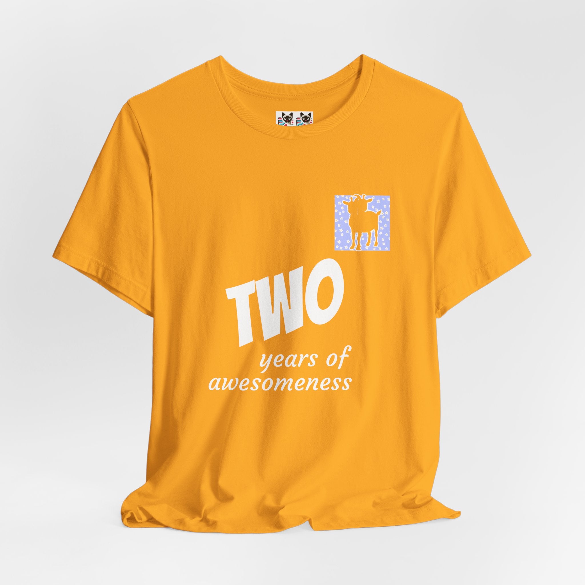 Custom T-Shirt - Double-Headed Goat Outline Graphic T-Shirt
