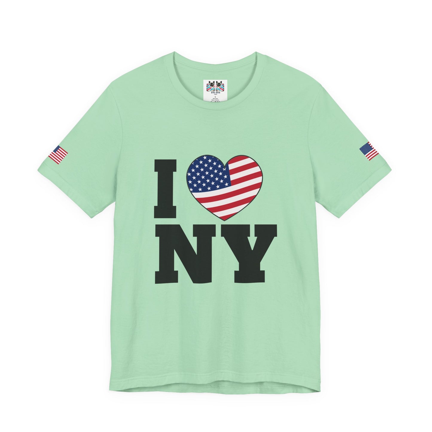 I Love NY T-Shirt - Classic USA Flag Heart Patriotic New York City Design