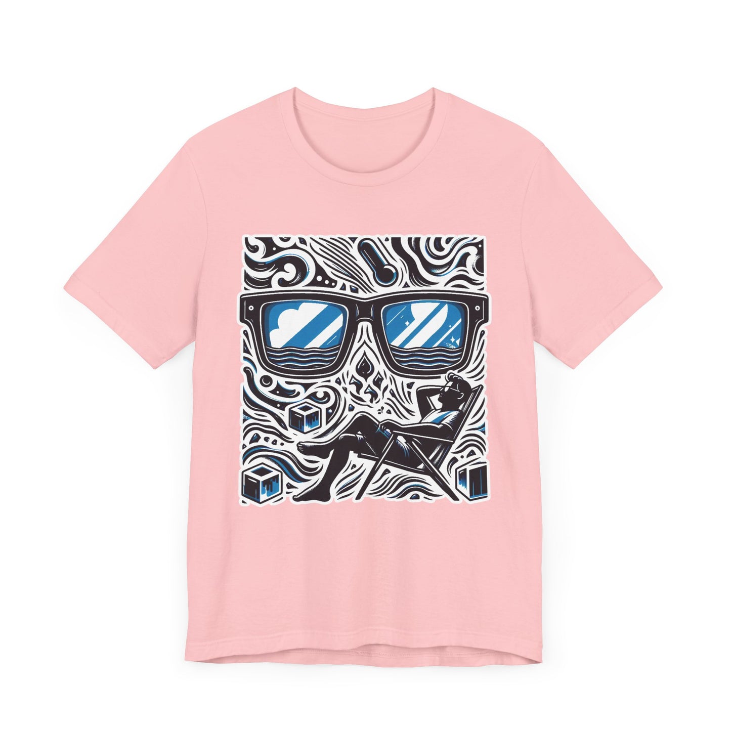 Abstract Relaxation | Man in Chair with Sunglasses Graphic T-Shirt