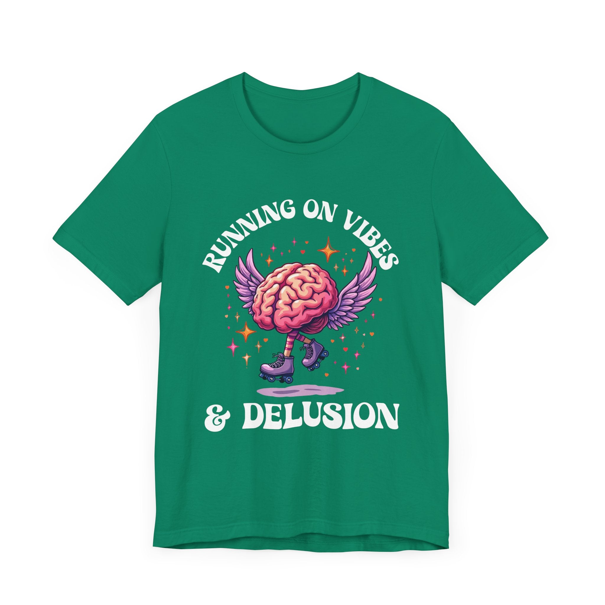 Running on Vibes and Delusion – Navigates the World with a mix of Optimism and Daydreams T-Shirt