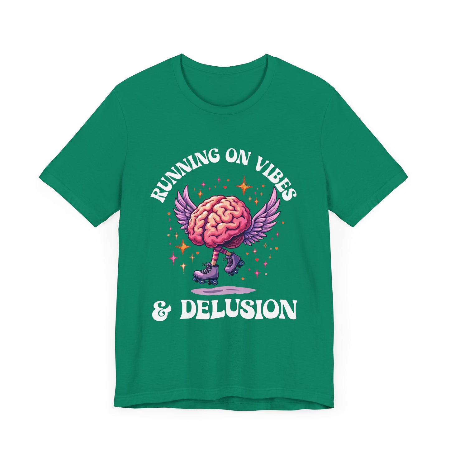 Running on Vibes and Delusion – Navigates the World with a mix of Optimism and Daydreams T-Shirt
