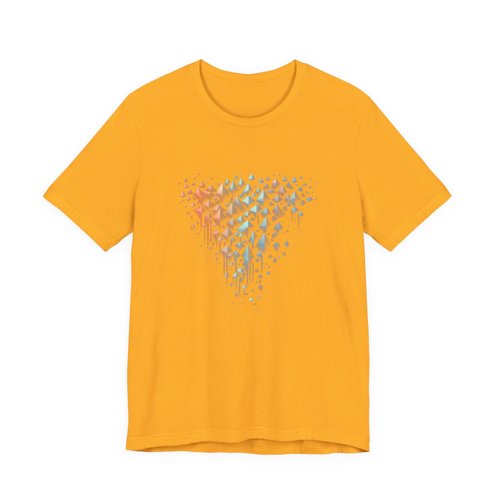 Triangle Cascade – Abstract Pyramid Alignment Graphic T-Shirt
