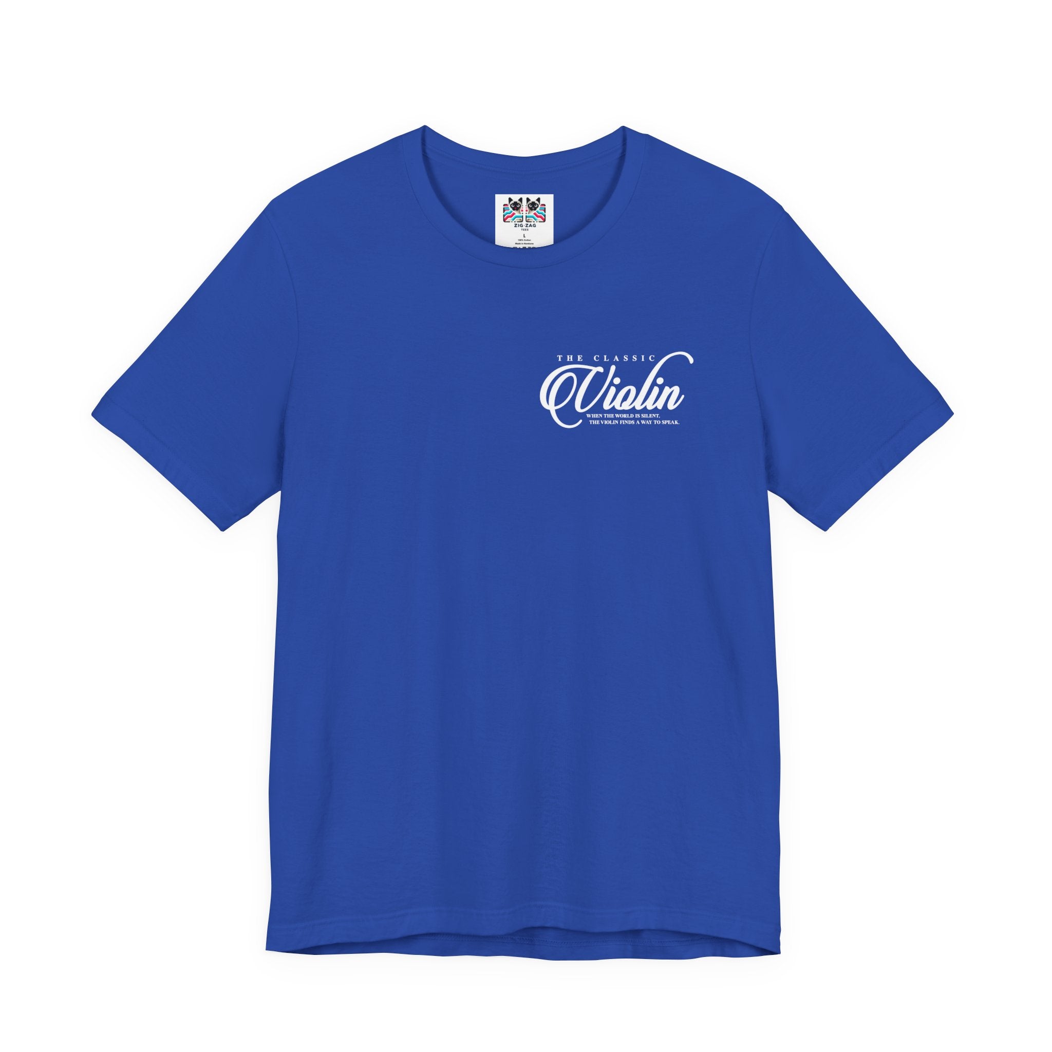 The Classic Violin T-Shirt – Vintage Instrument & 16th Century Story [White Text]