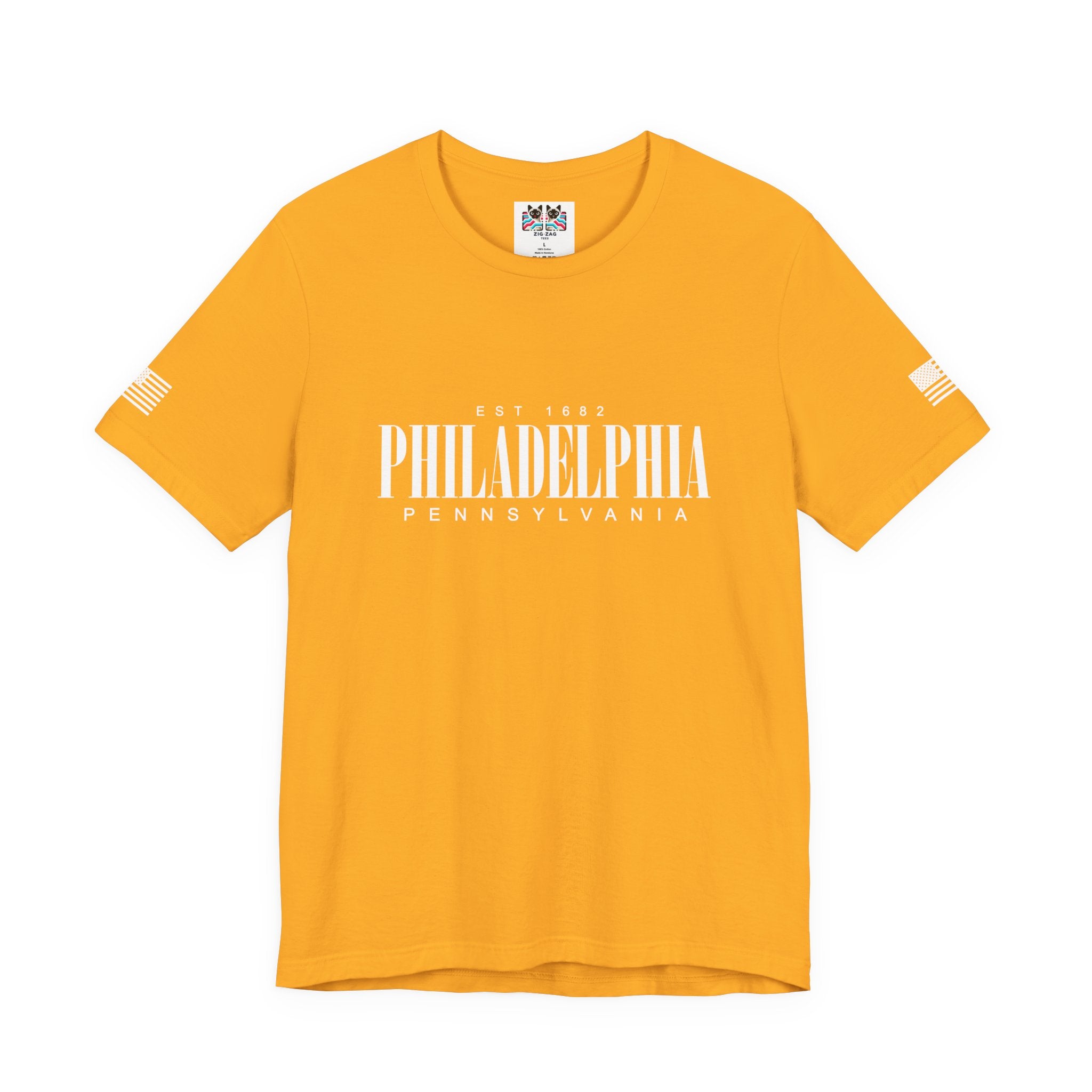 Philadelphia Pennsylvania EST 1682 T-Shirt – Bold Clean Serif Typography Graphic Tee
