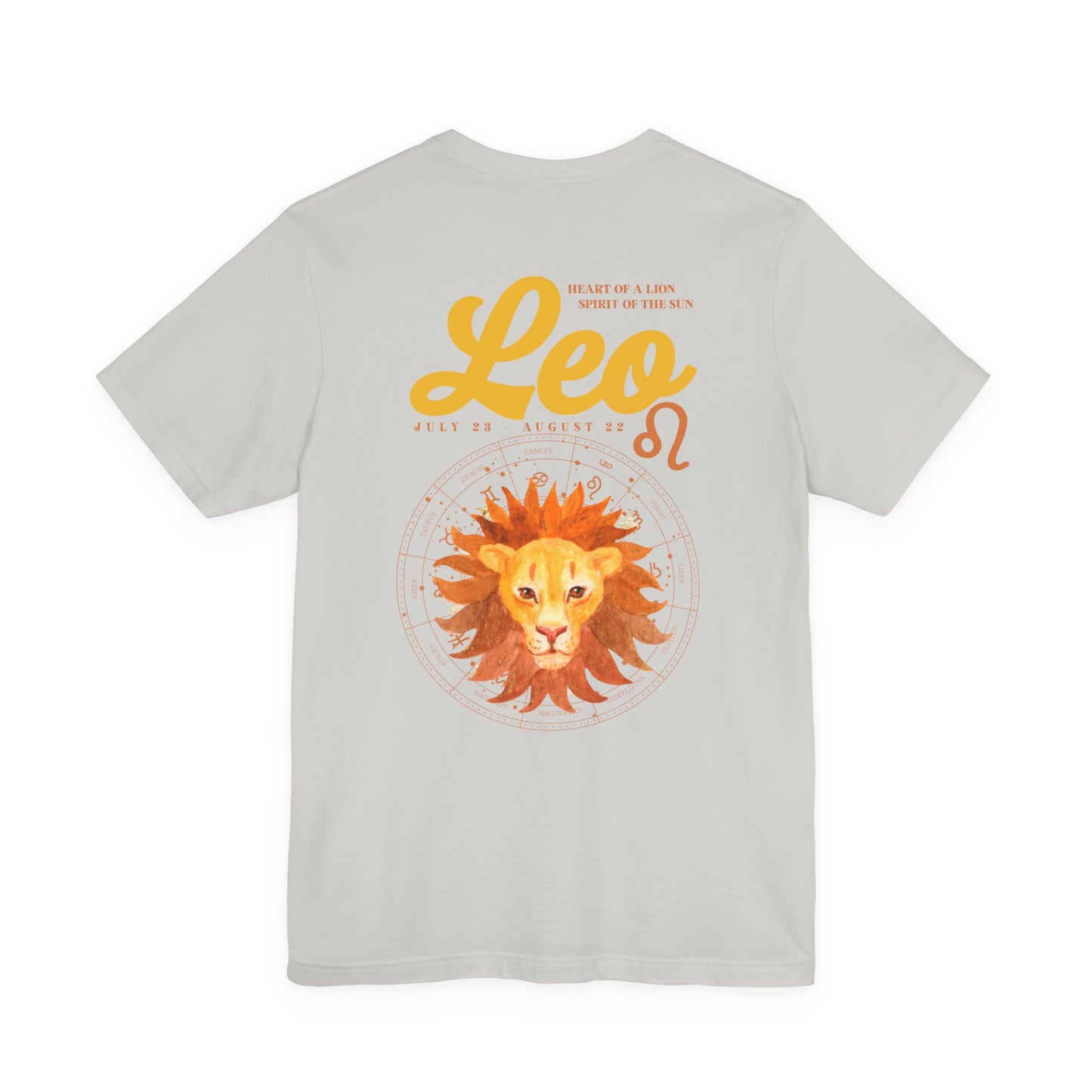 Leo Zodiac T-Shirt – Heart of the Lion, Spirit of the Sun Astrological wheel