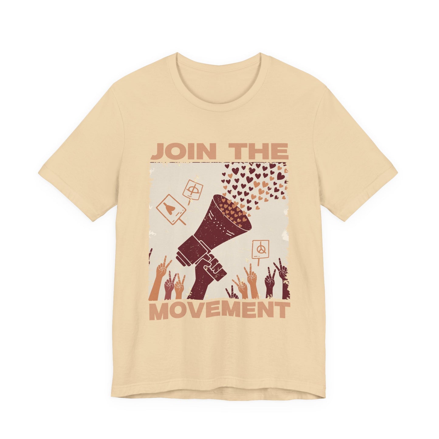 Join the Movement – Empowerment Speaker and Victory Hands Graphic T-Shirt