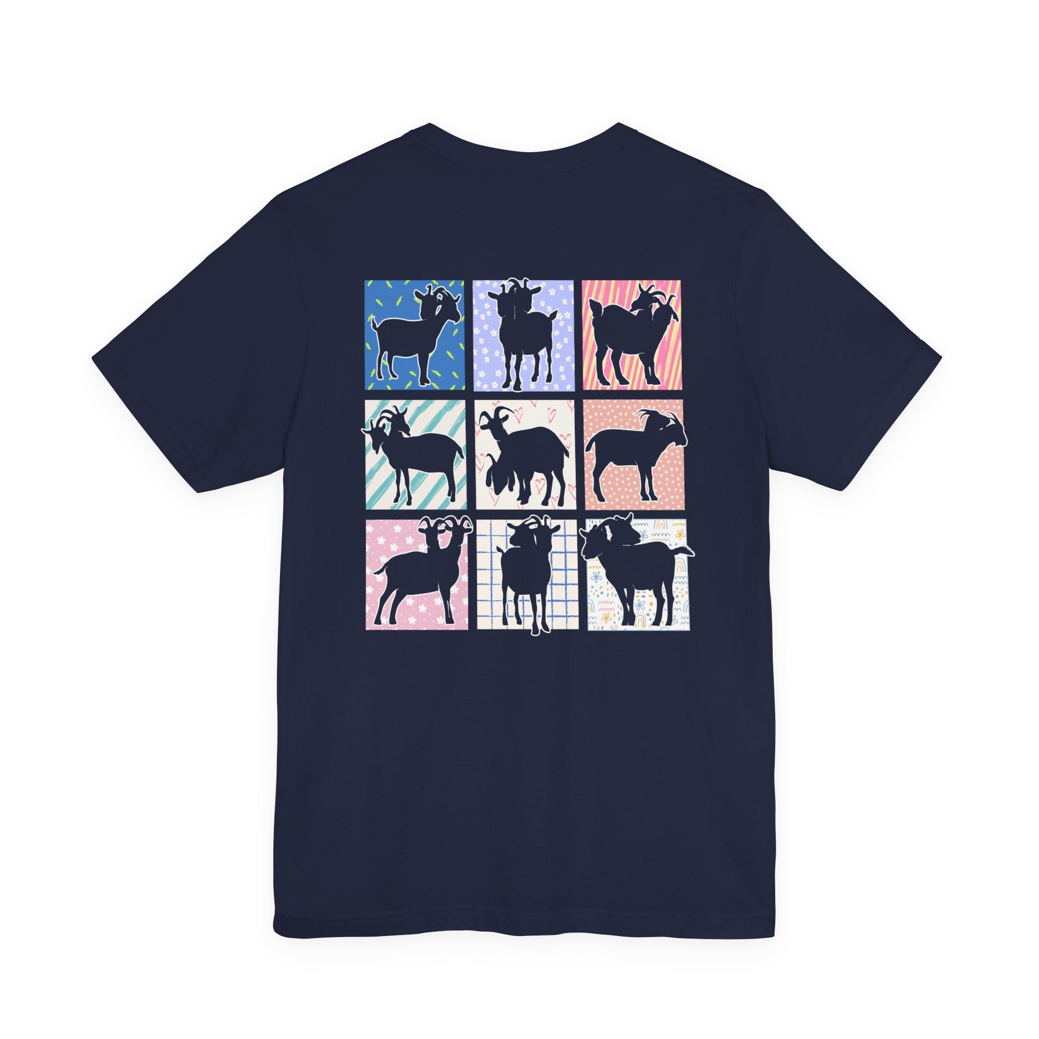 Double-Headed Goat Outline Graphic T-Shirt