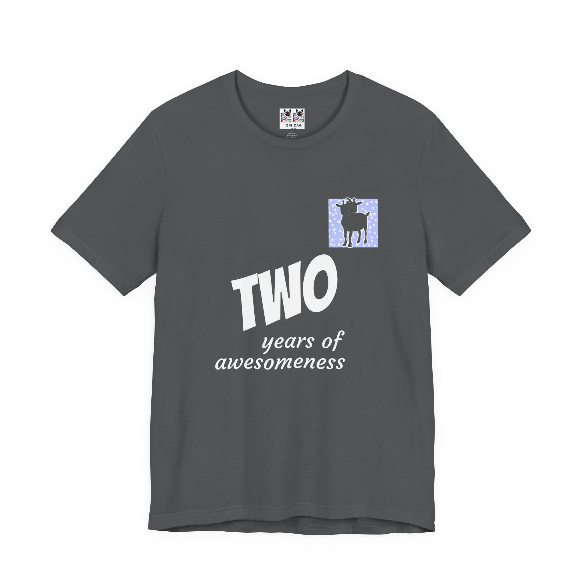 Custom T-Shirt - Double-Headed Goat Outline Graphic T-Shirt