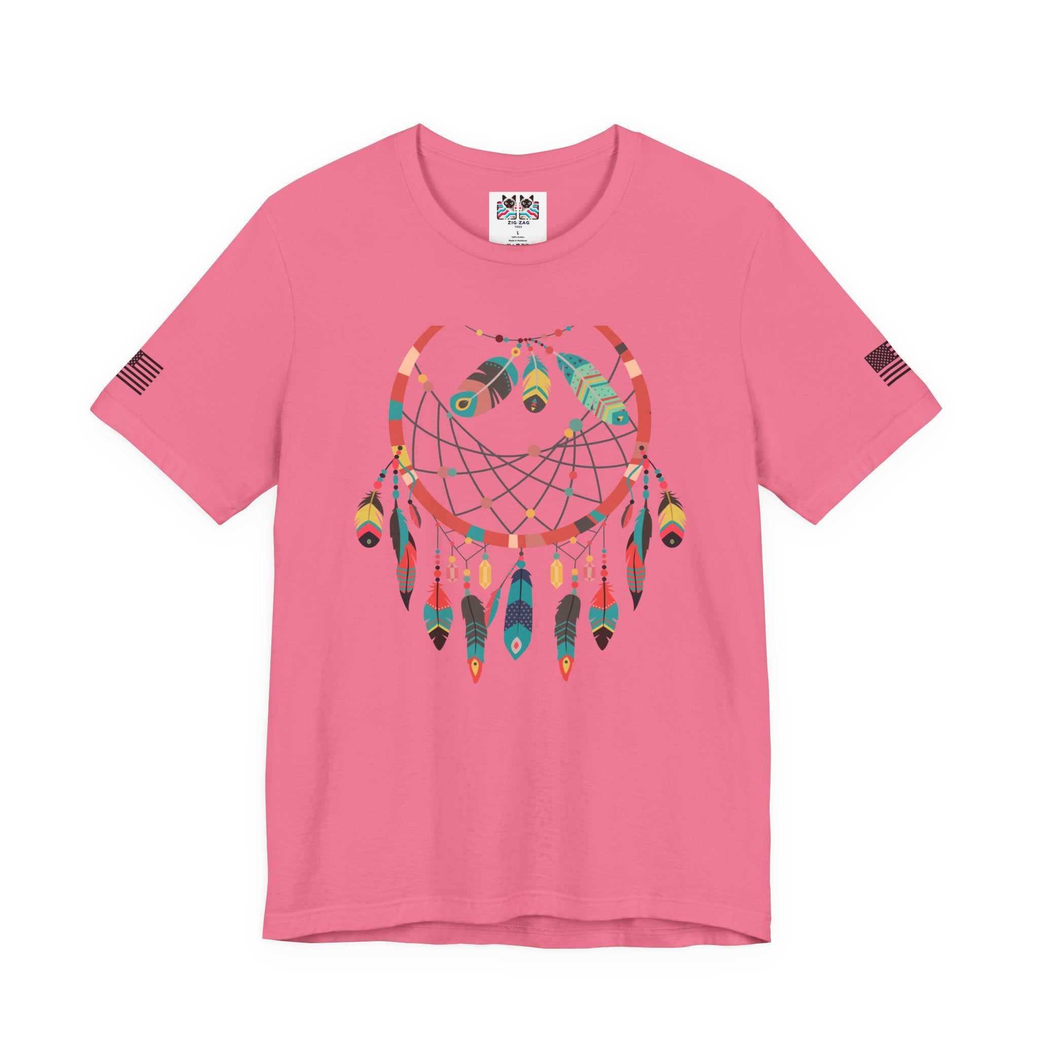 Dream Catcher T-Shirt – Colorful Boho Feathers Native American Inspired Graphic Tee