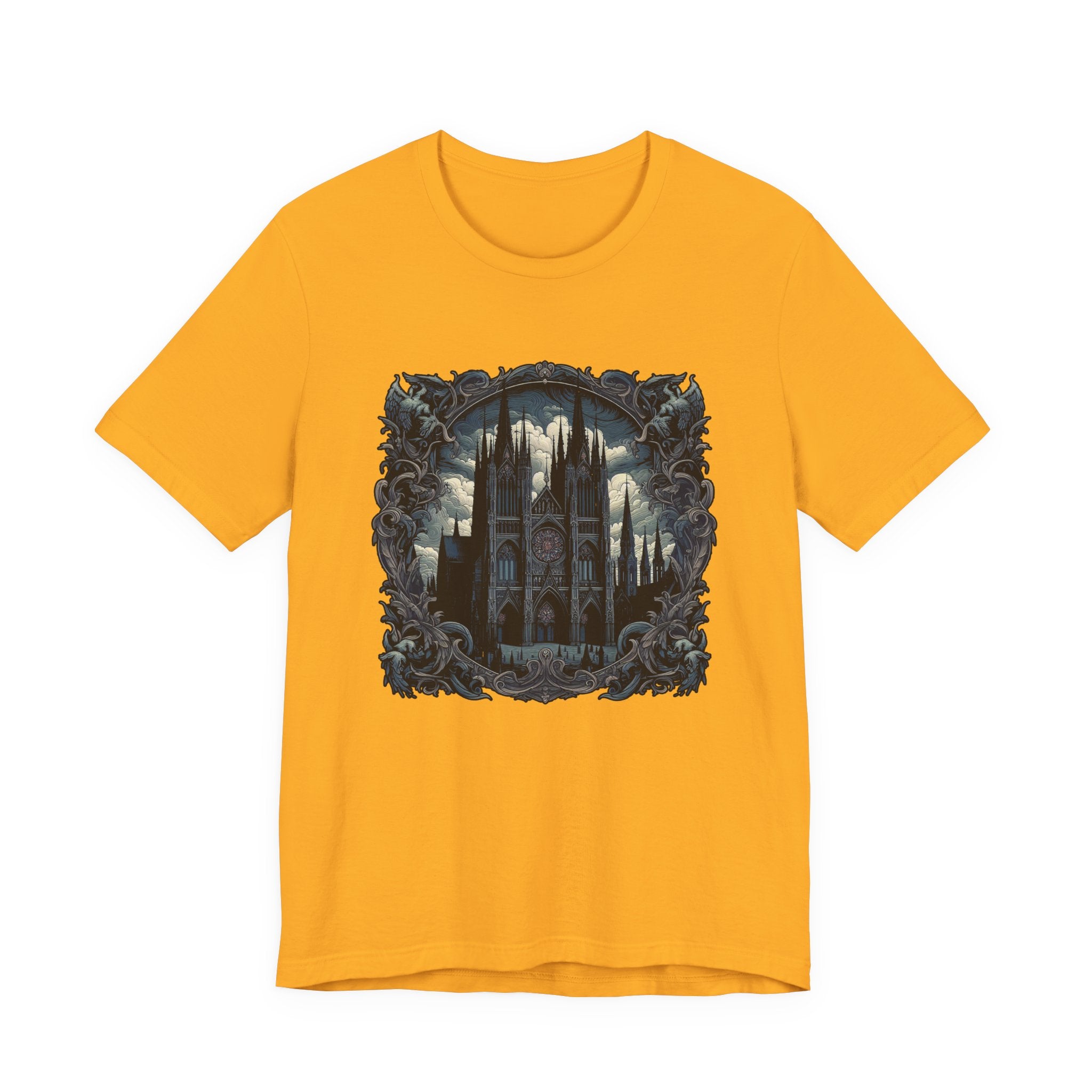 Gothic Art Revival Tshirt – Ancient Castle Reflected in Ornate Mirror