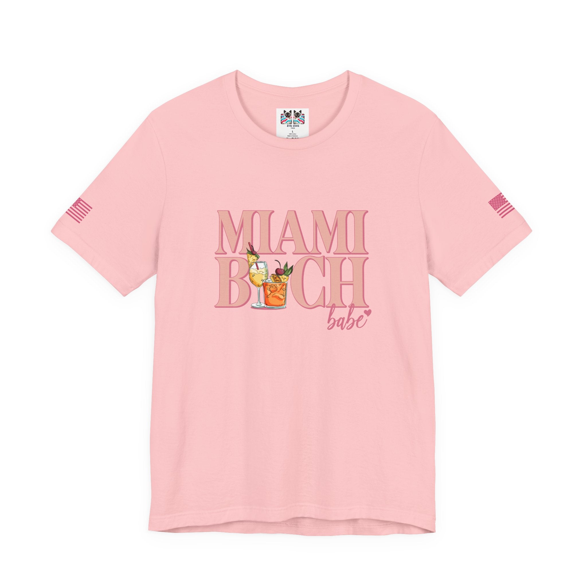 Miami Beach Babe T-Shirt – Tropical Cocktails Fun Girls Trip Florida Tee