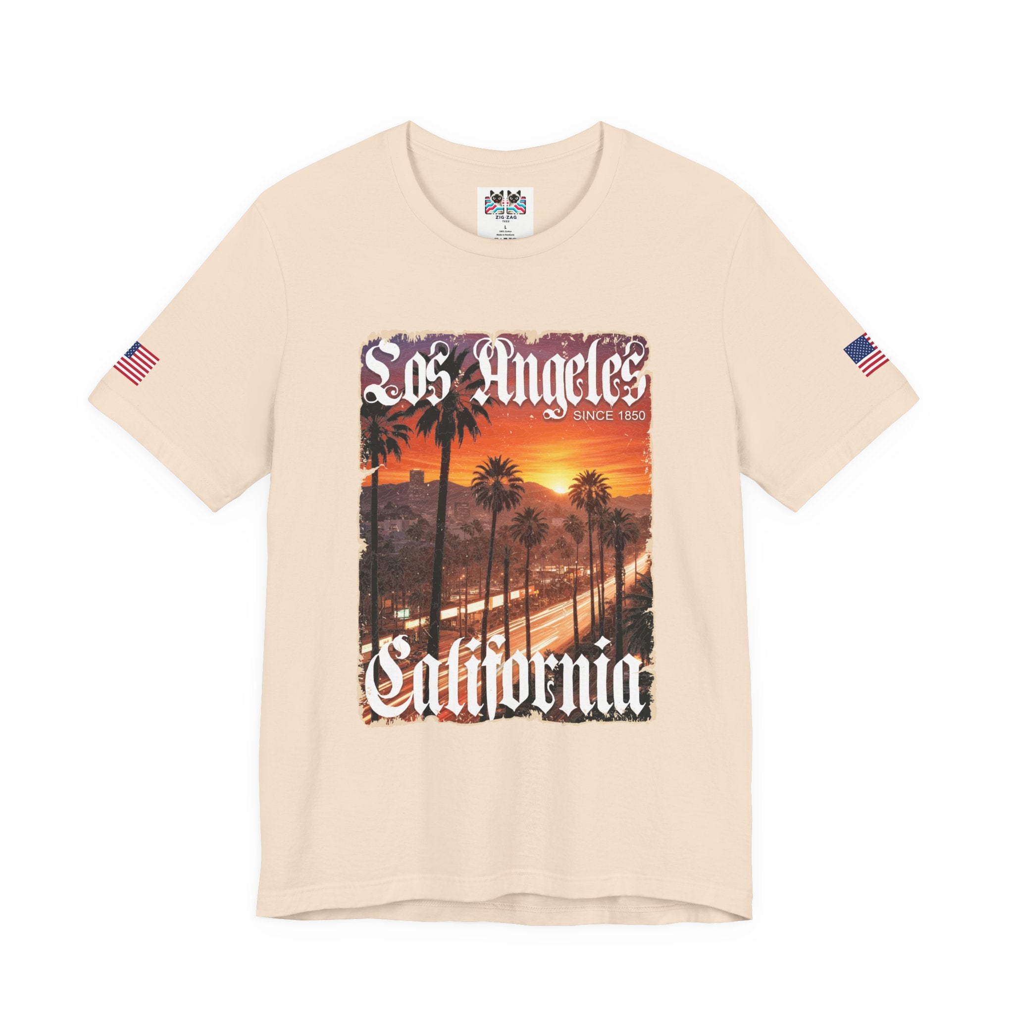 Los Angeles California Since 1850 T-Shirt – Gothic Old English Sunset Boulevard Tee