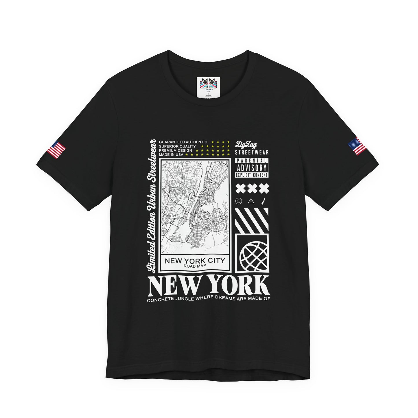 New York City Road Map T-Shirt - Limited Edition Urban Streetwear NYC Map Design
