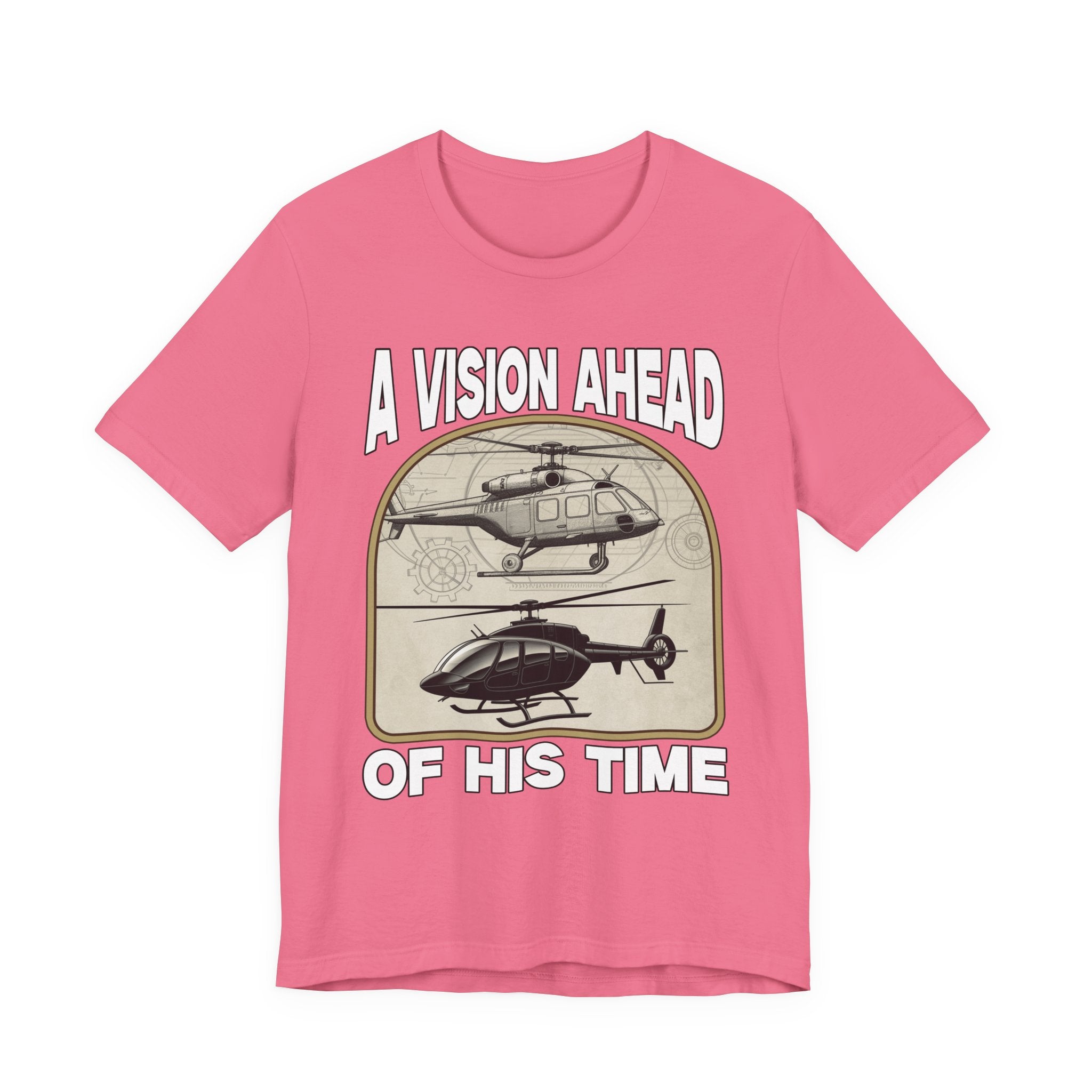 A Vision Ahead of His Time Tshirt – Da Vinci’s Helicopter and Modern Chopper Graphic