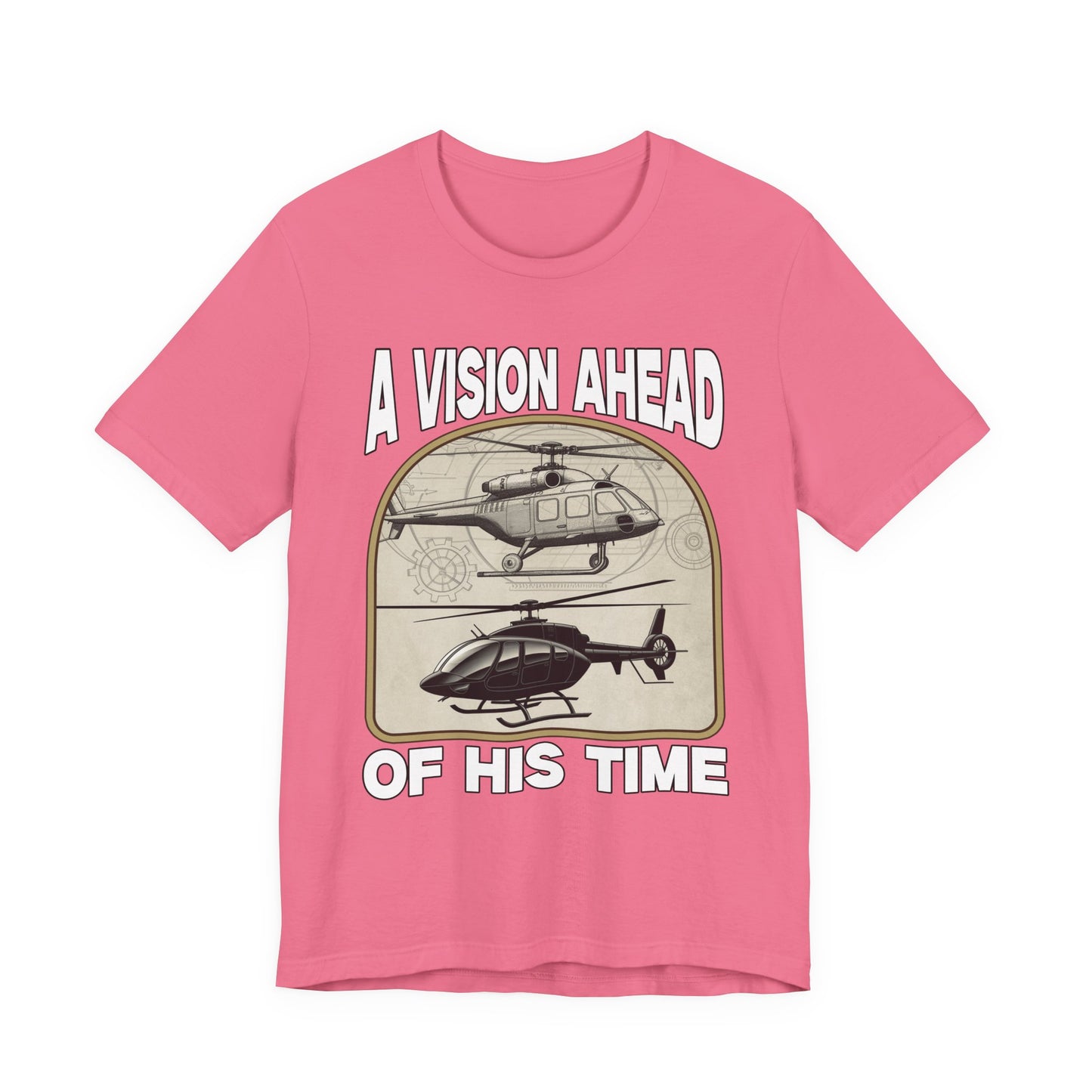 A Vision Ahead of His Time Tshirt – Da Vinci’s Helicopter and Modern Chopper Graphic