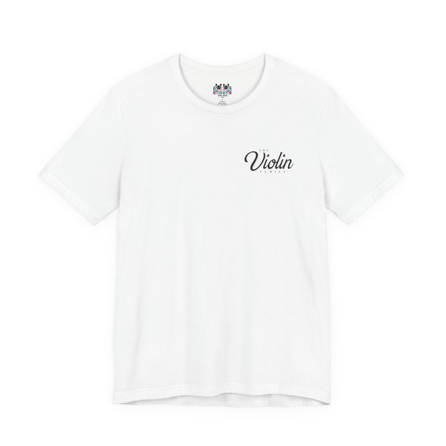The Violin Family T-Shirt – Illustrated Guide to String Instrument Lineage [Violin, Viola, Cello, Bass]
