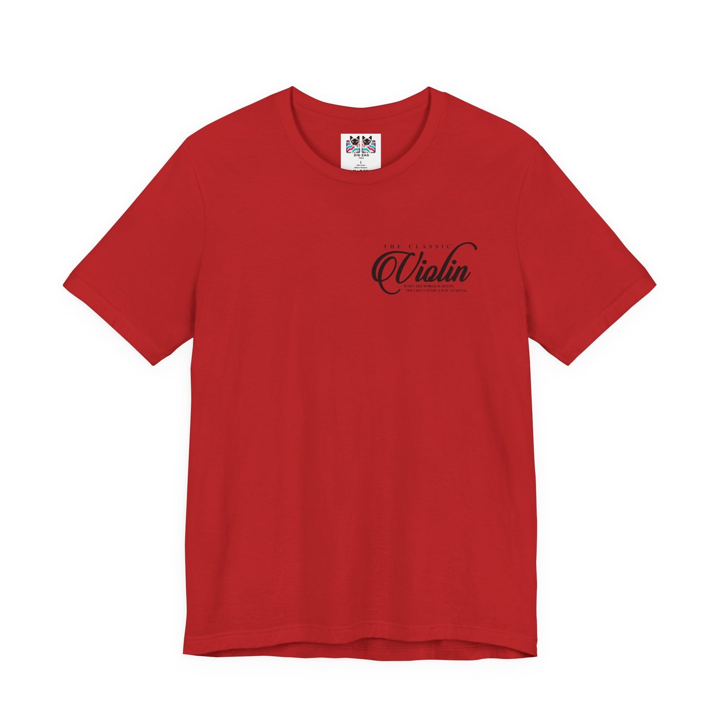 The Classic Violin T-Shirt – Vintage Instrument & 16th Century Story [Black Text]