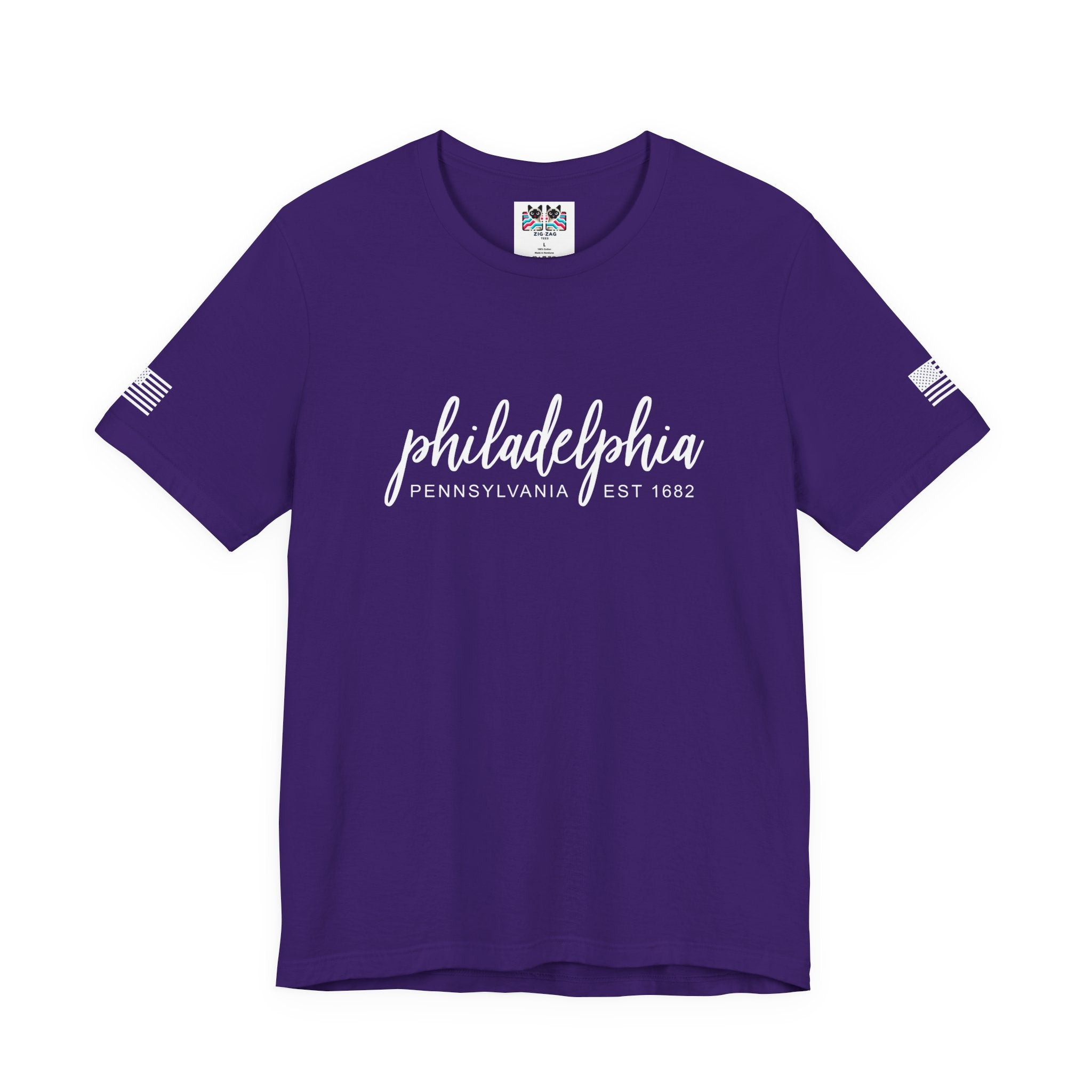 Philadelphia Pennsylvania EST 1682 T-Shirt – Elegant Cursive Script Graphic Tee