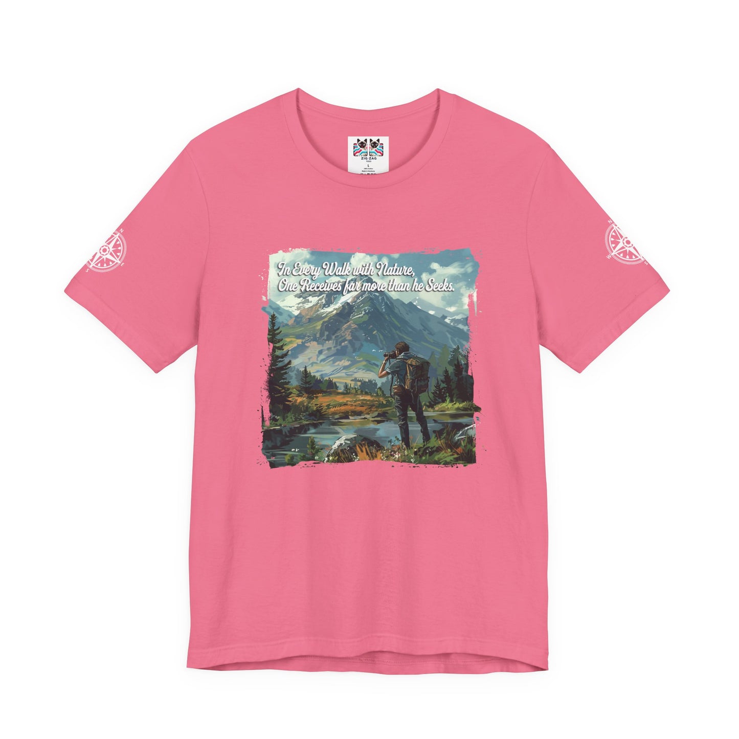 In Every Walk with Nature One Receives T-Shirt – Nature Quote Mountain Hiker Graphic Tee
