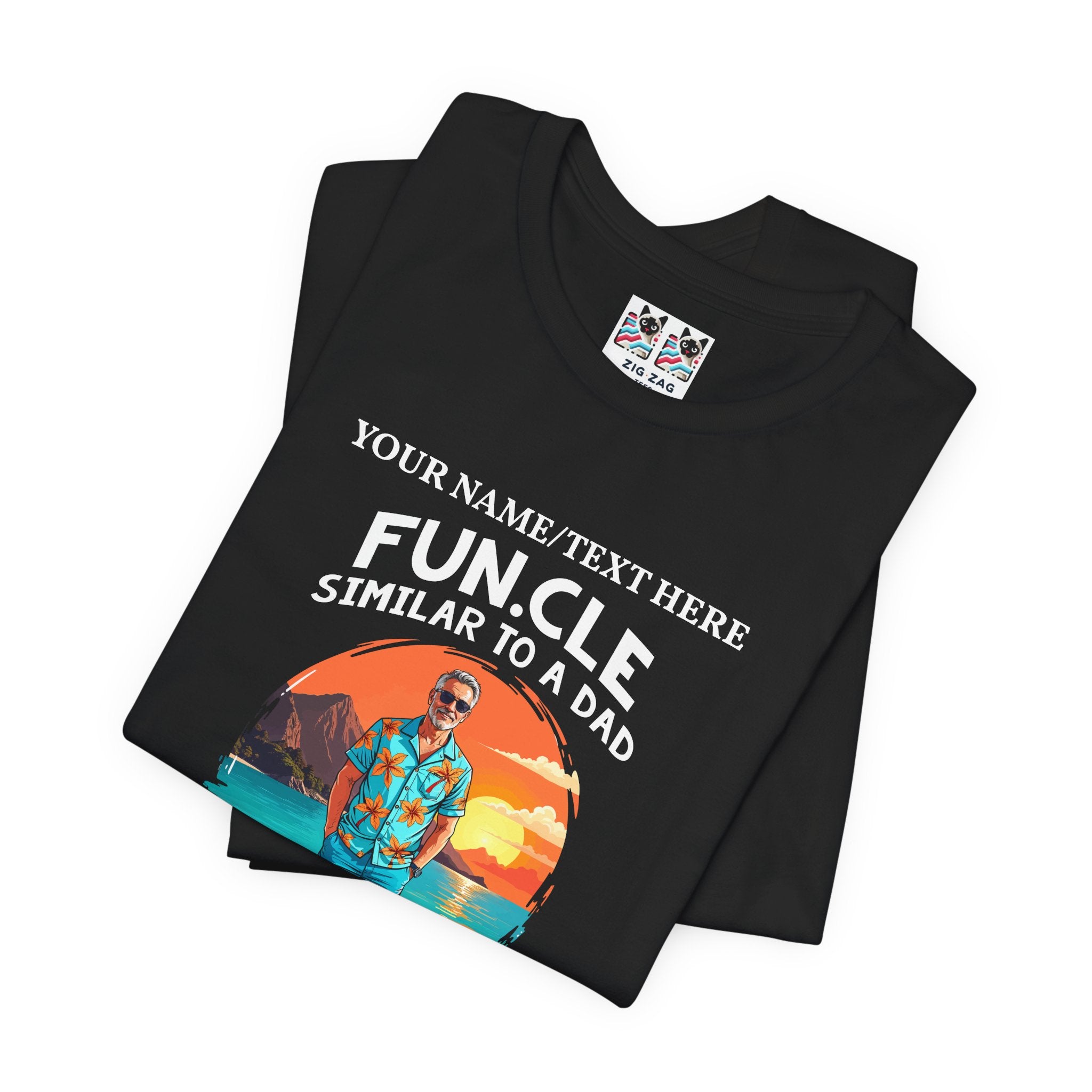Custom T-Shirt - FUN.CLE Beach Sunset T-Shirt – Cool Uncle Beach Graphic with Funny Quote