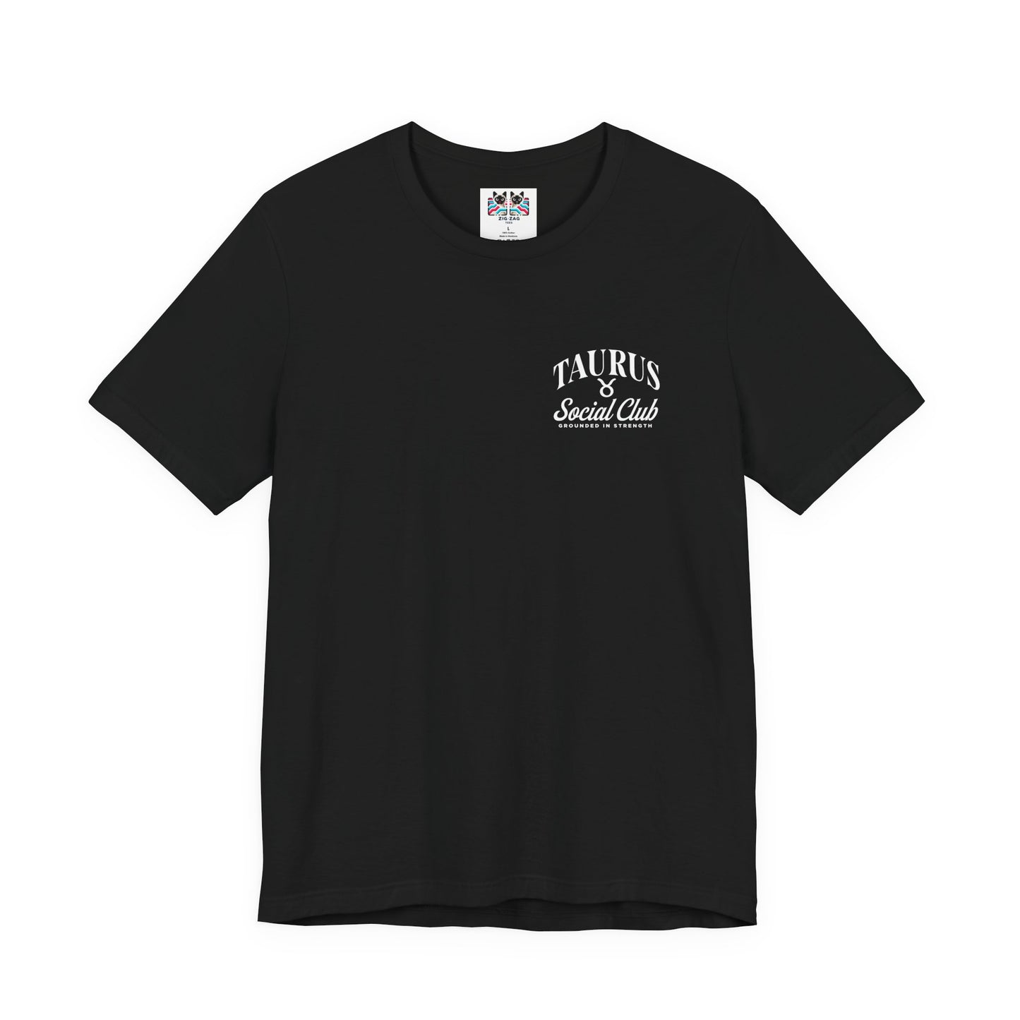 Taurus Zodiac T-Shirt – Bull Head with Astrological Wheel and Earth Element
