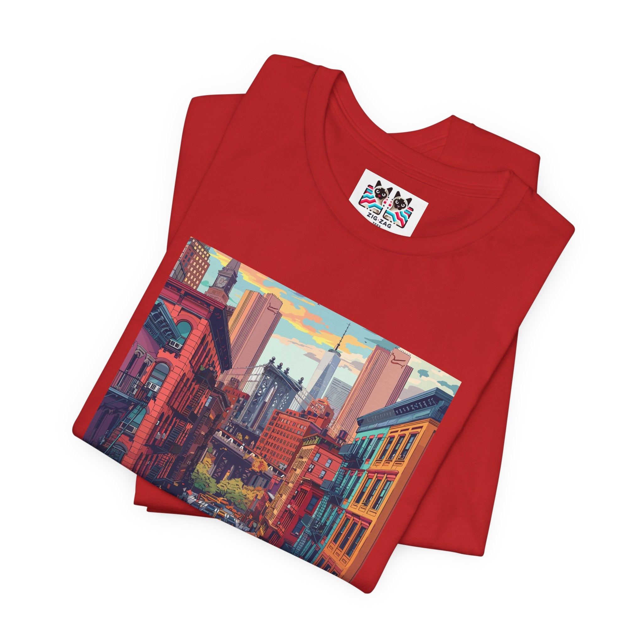 Brooklyn Bridge NYC T-Shirt - Vintage Street Scene Manhattan Bridge 1869 New York
