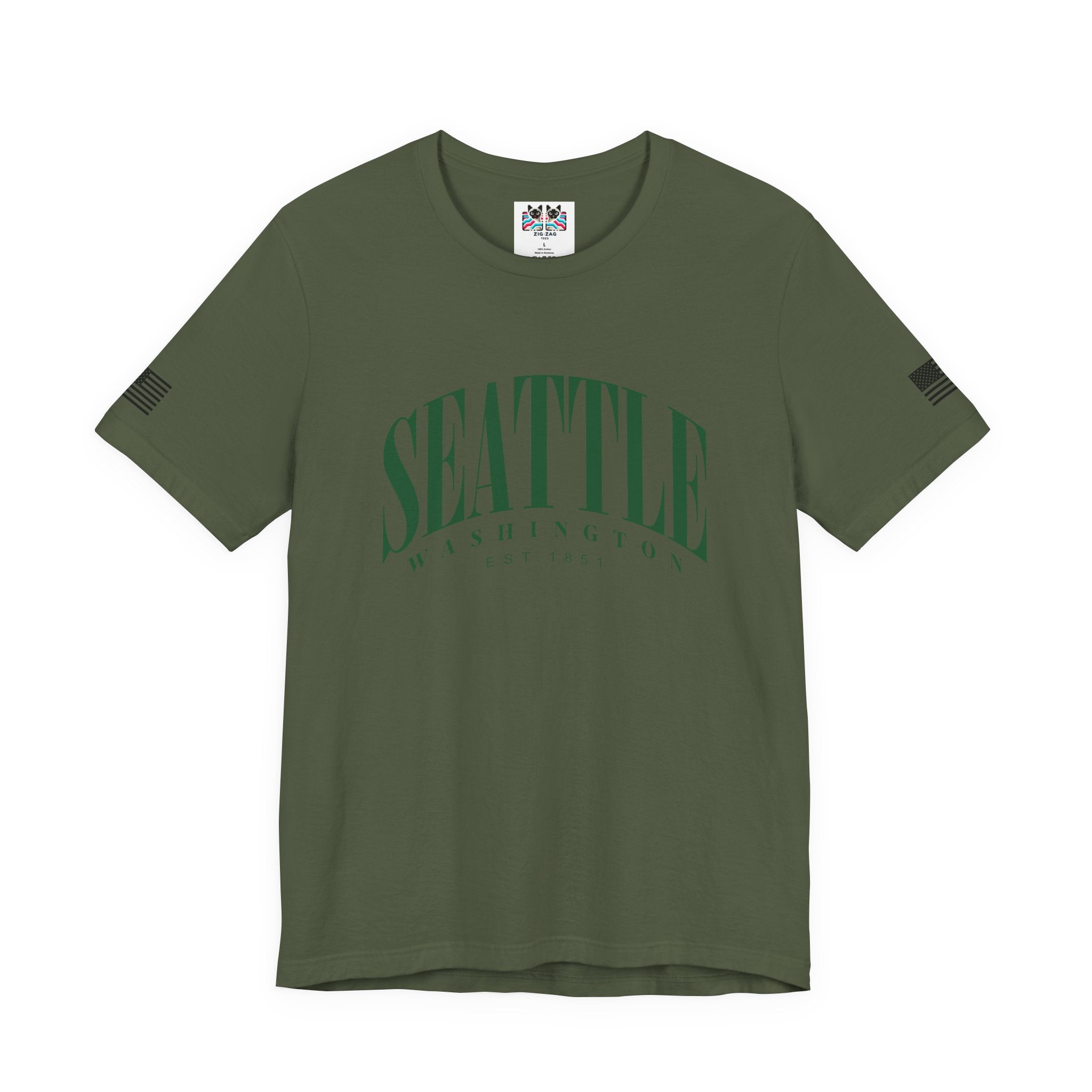 Seattle Washington EST 1851 Minimalist Arch Typography T-Shirt | Seattle Souvenir Tee | Pacific Northwest Pride Shirt
