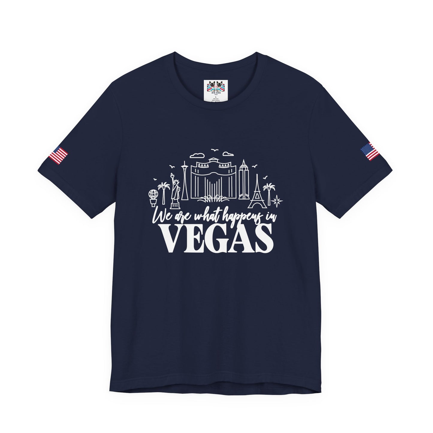 We Are What Happens in Vegas T-Shirt - Group Trip Friends Party Nevada Design