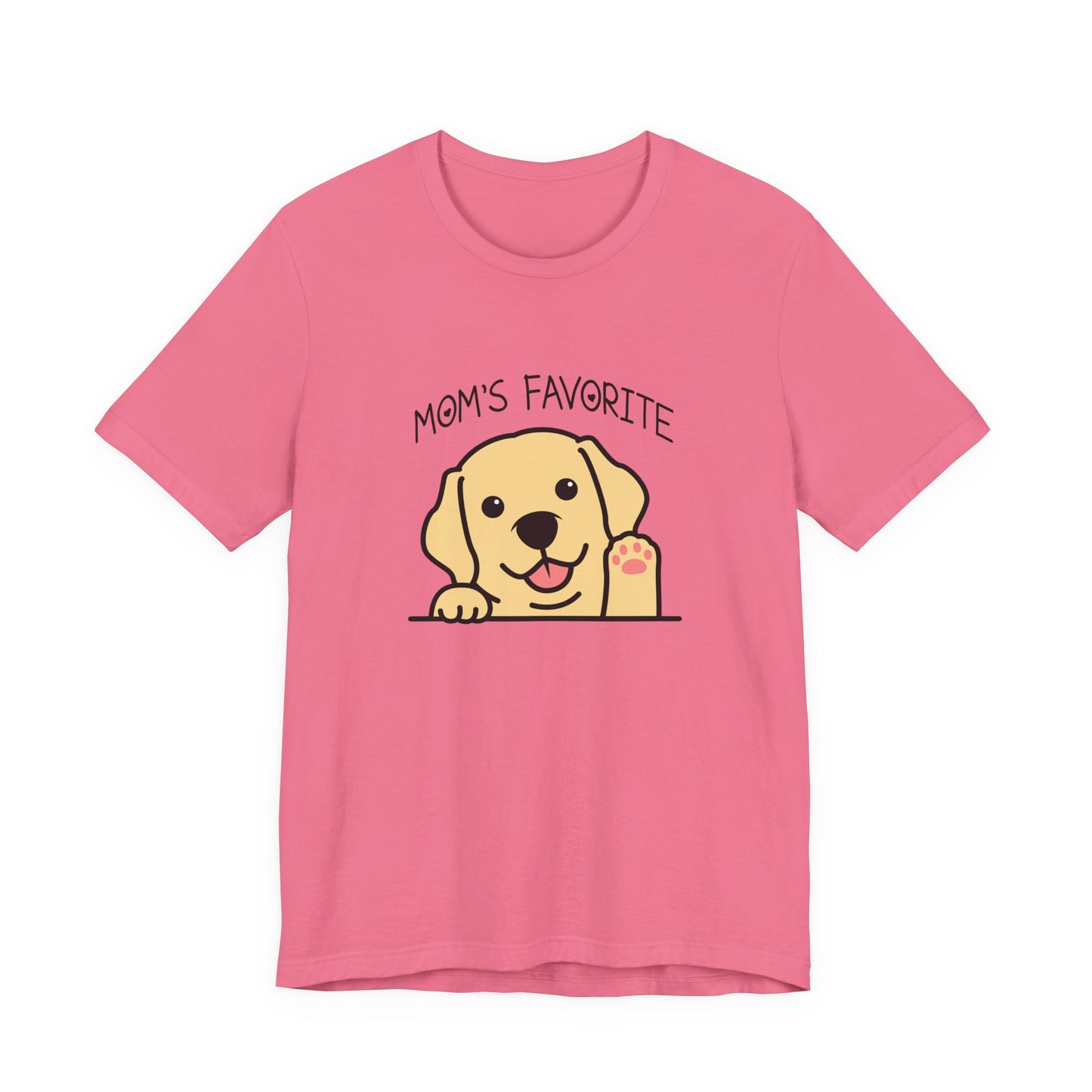 Moms Favorite Dog Waving Paw Tshirt Cute Happy Canine Design