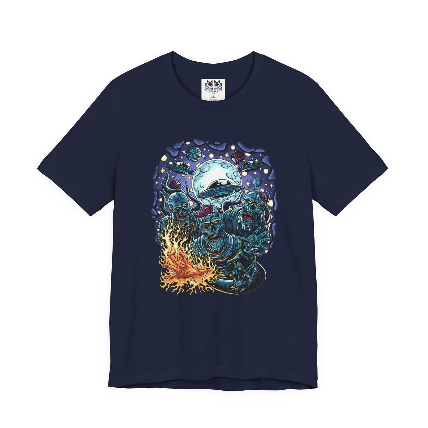 Cosmic Zombies vs Deep Sea Cthulhu Horror T-Shirt