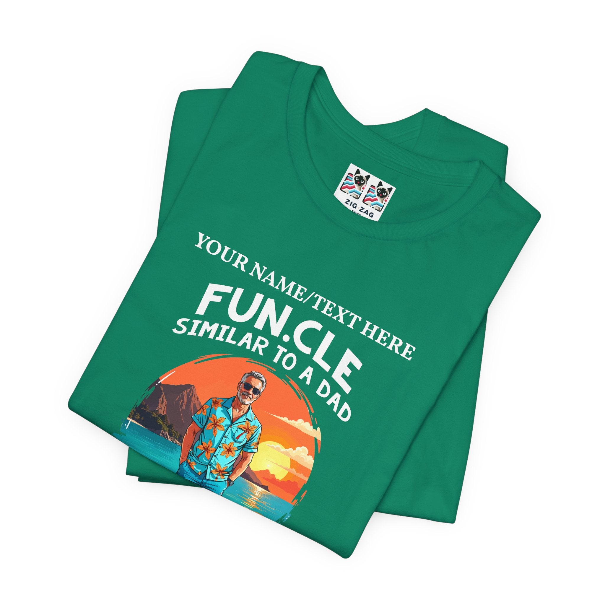 Custom T-Shirt - FUN.CLE Beach Sunset T-Shirt – Cool Uncle Beach Graphic with Funny Quote