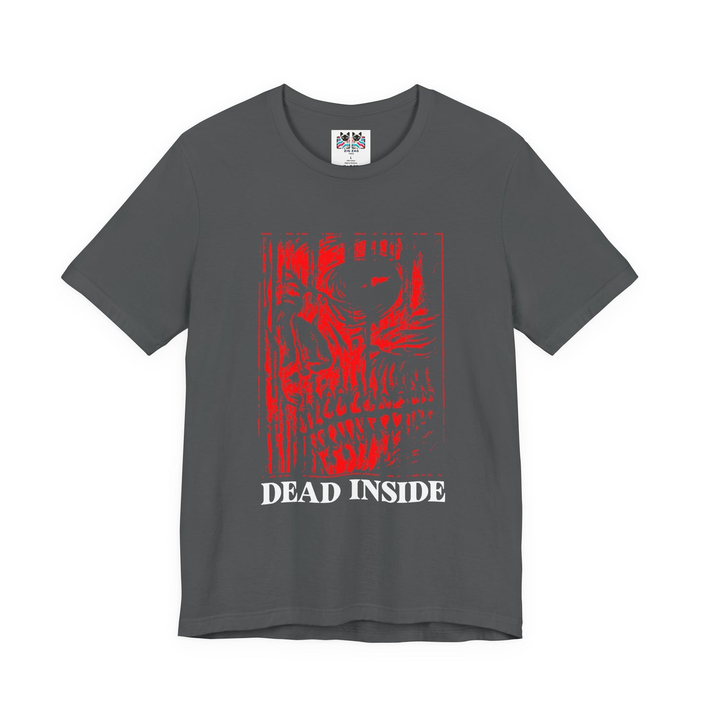 Caution Dead Inside Red Skull Horror T-Shirt