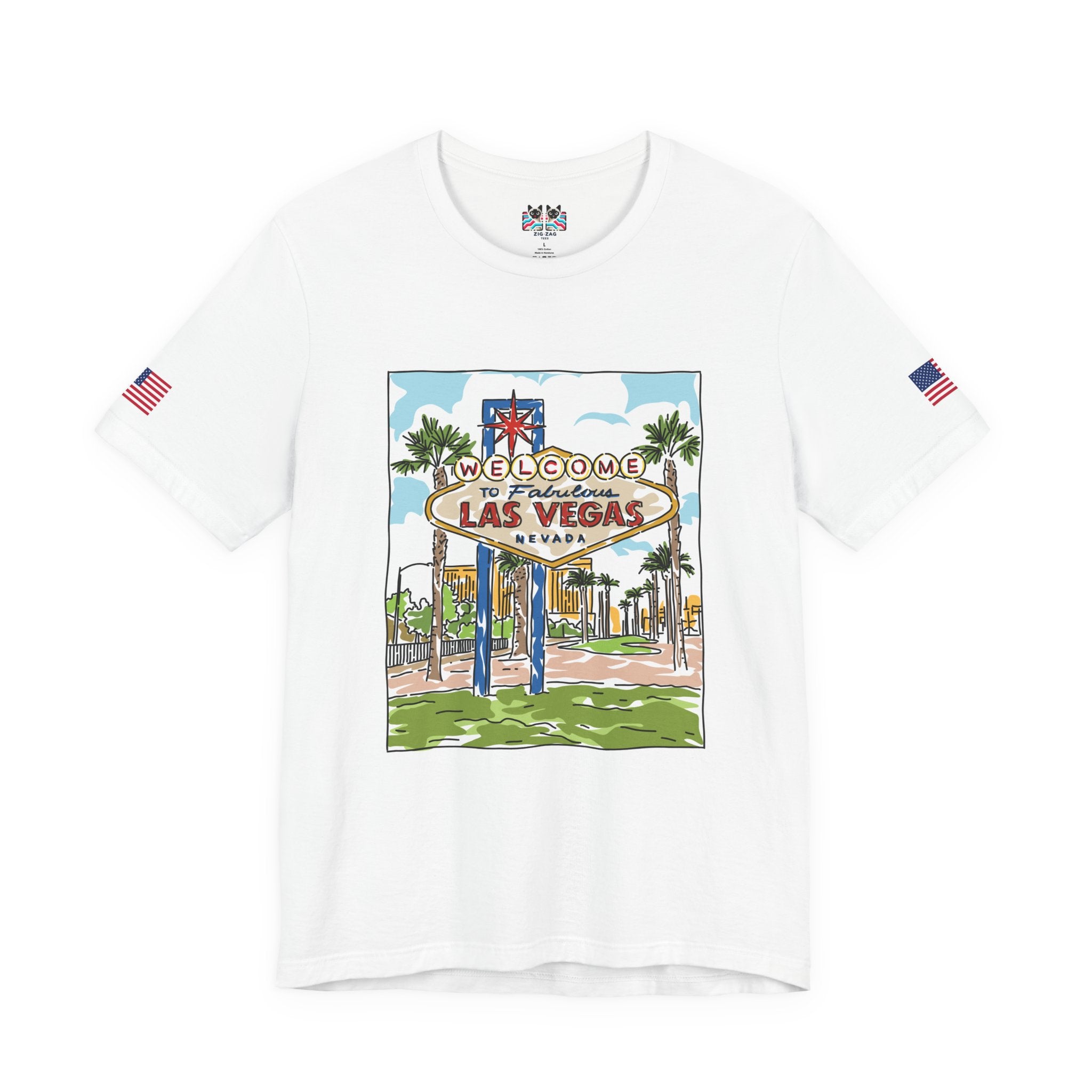 Welcome to Fabulous Las Vegas Nevada T-Shirt – Illustrated Sign Souvenir Tee