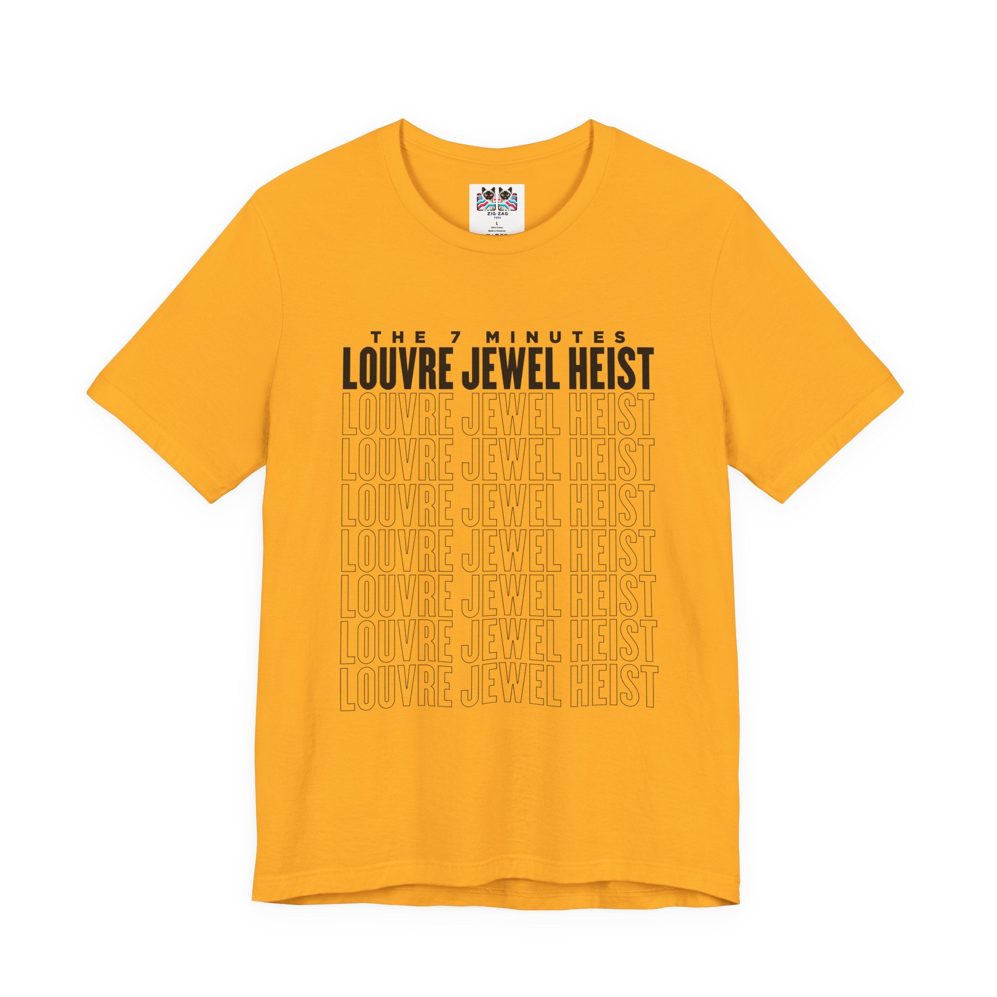 The 7 Minutes Louvre Jewel Heist – Napoleon’s Paris Getaway Tee [Black Text]