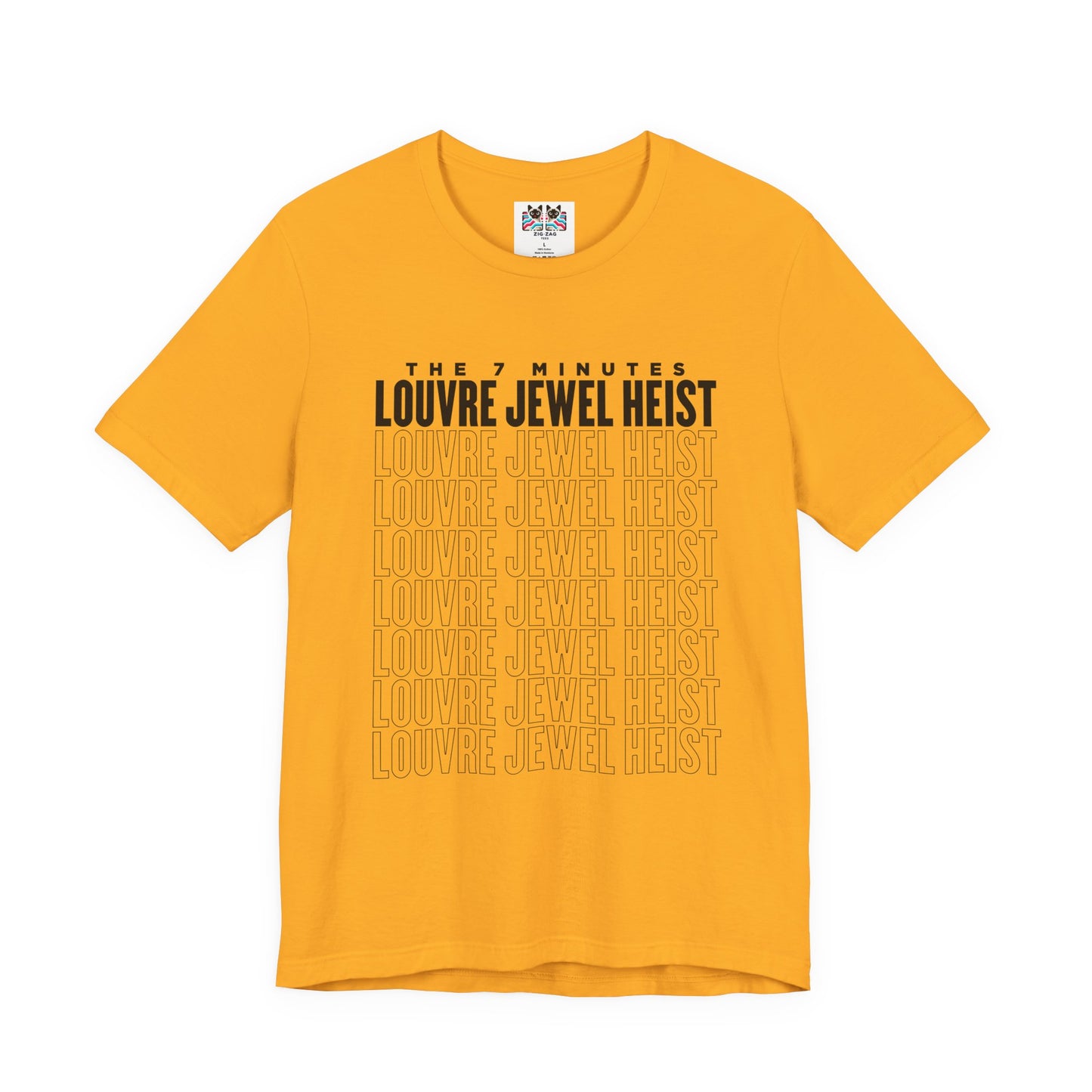 The 7 Minutes Louvre Jewel Heist – Napoleon’s Paris Getaway Tee [Black Text]