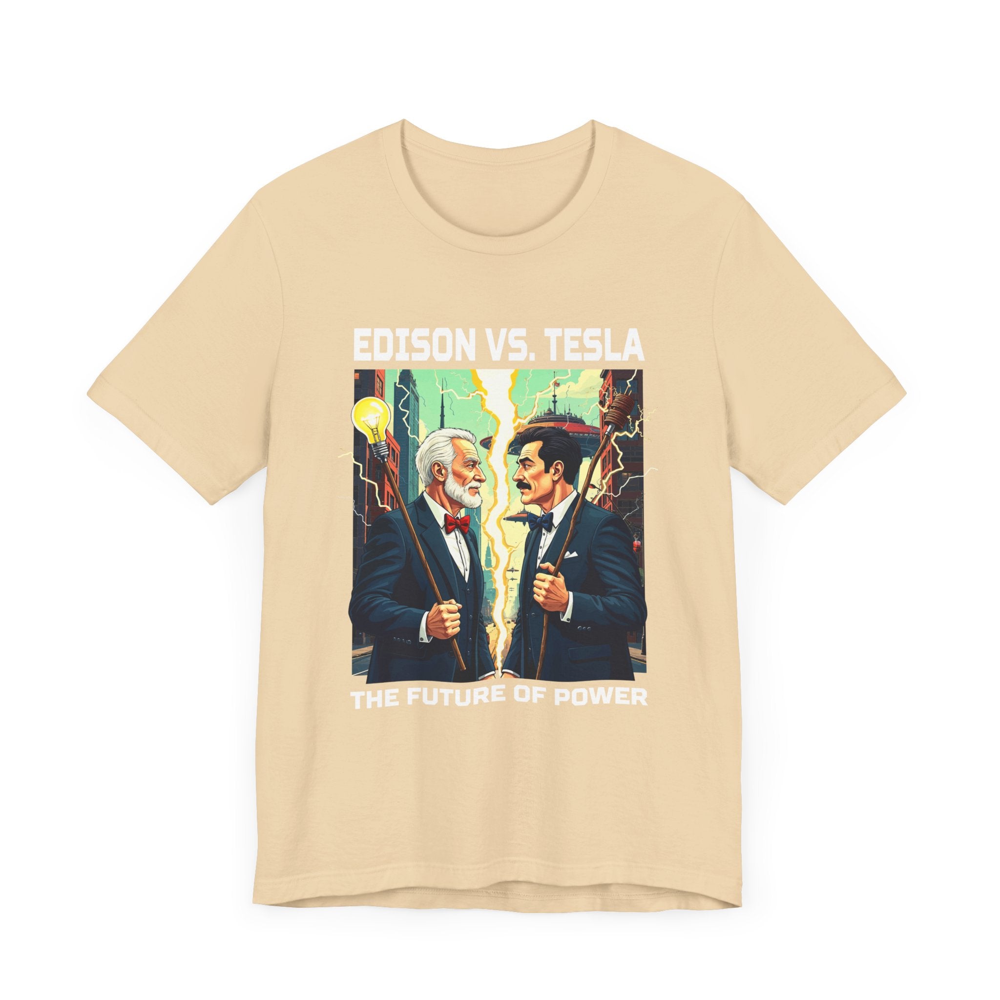 Edison vs Tesla Tee, Inventors Rivalry Shirt, Science History Graphic, Innovation Duel Top, Genius Clash Gift Shirt