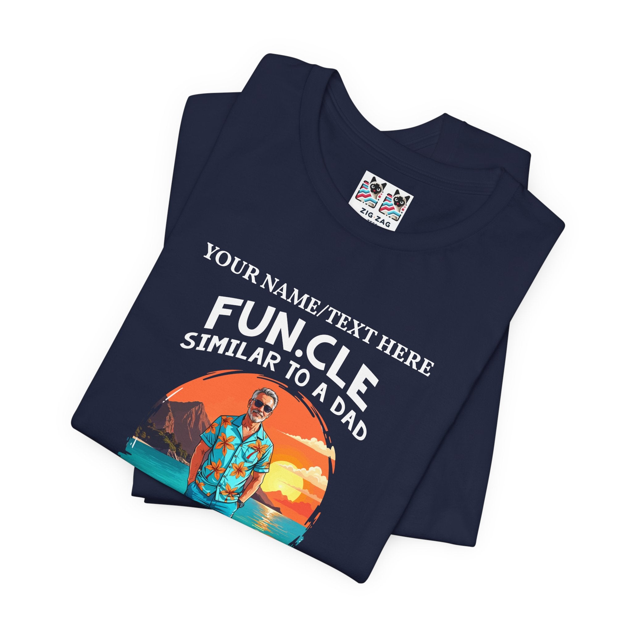 Custom T-Shirt - FUN.CLE Beach Sunset T-Shirt – Cool Uncle Beach Graphic with Funny Quote
